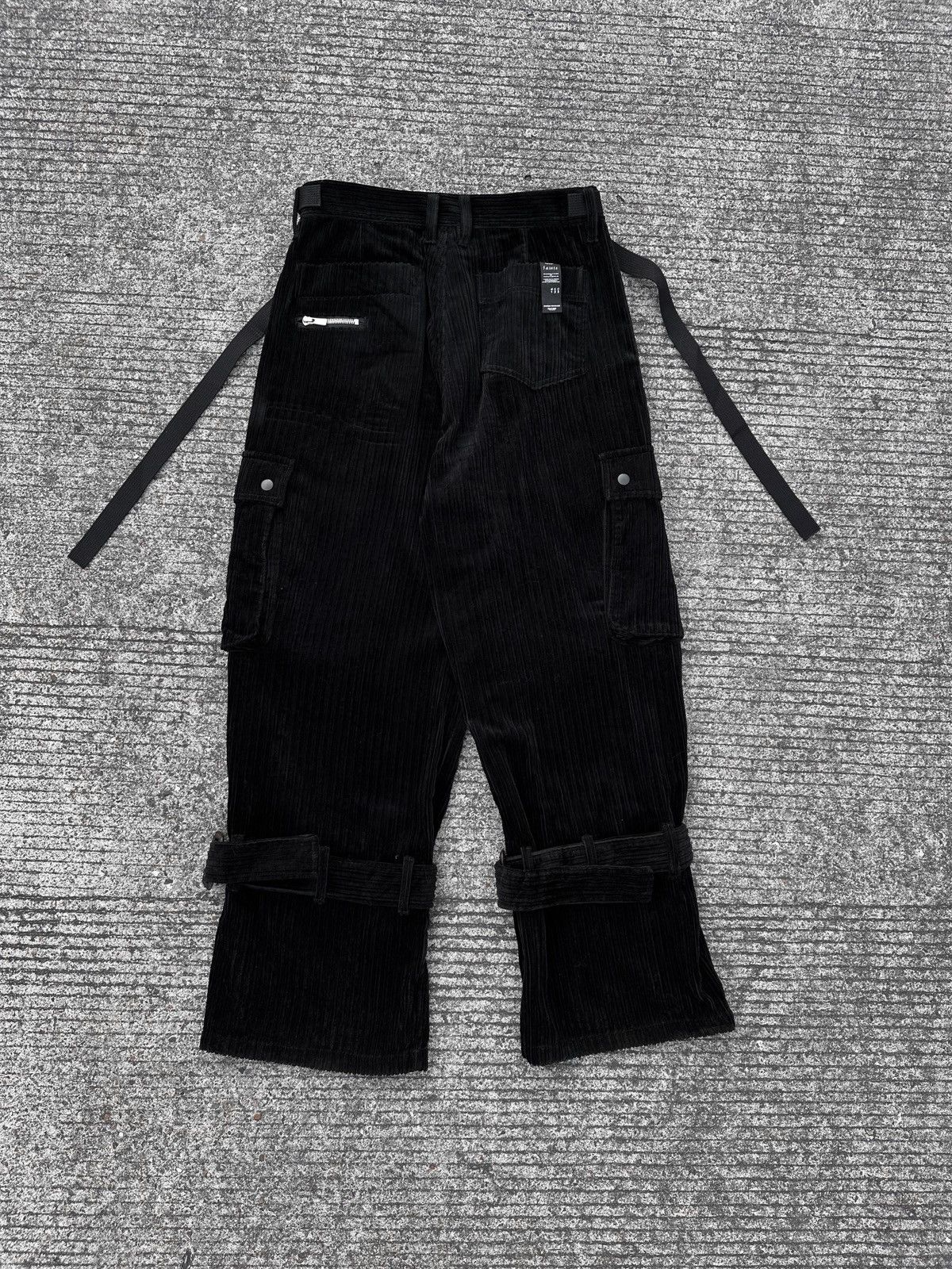 Japanese Brand × SHAREEF Shareef Black Corduroy Bondage Cargo Pants Size US 30 / EU 46 - 8 Thumbnail