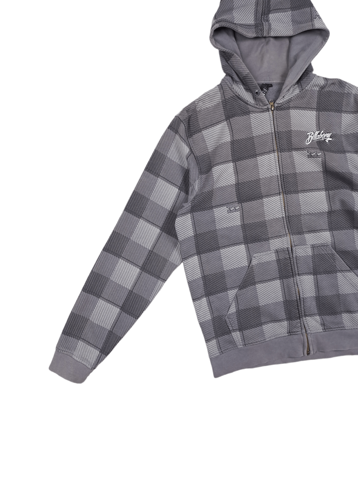 Billabong × Tribal Streetwear 💎 Vintage Gray Y2K Full Zip Hoodie Sweatshirt Checked Logo Size US L / EU 52-54 / 3 - 3 Thumbnail