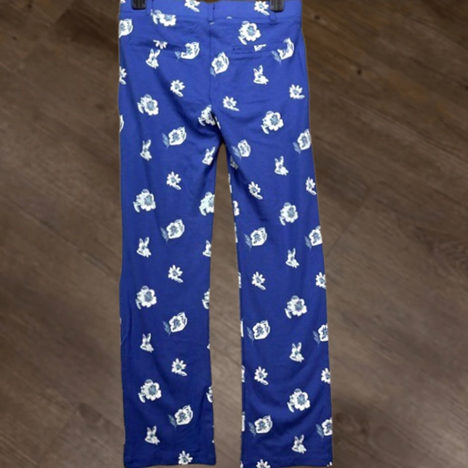 Vintage VINTAGE? No. Betabrand Pants Womens Small Petite Blue Floral Print Nylon Blend Yoga Dress Pants Casual Womens (adapted) Size 28" / US 6 / IT 42 - 1 Thumbnail