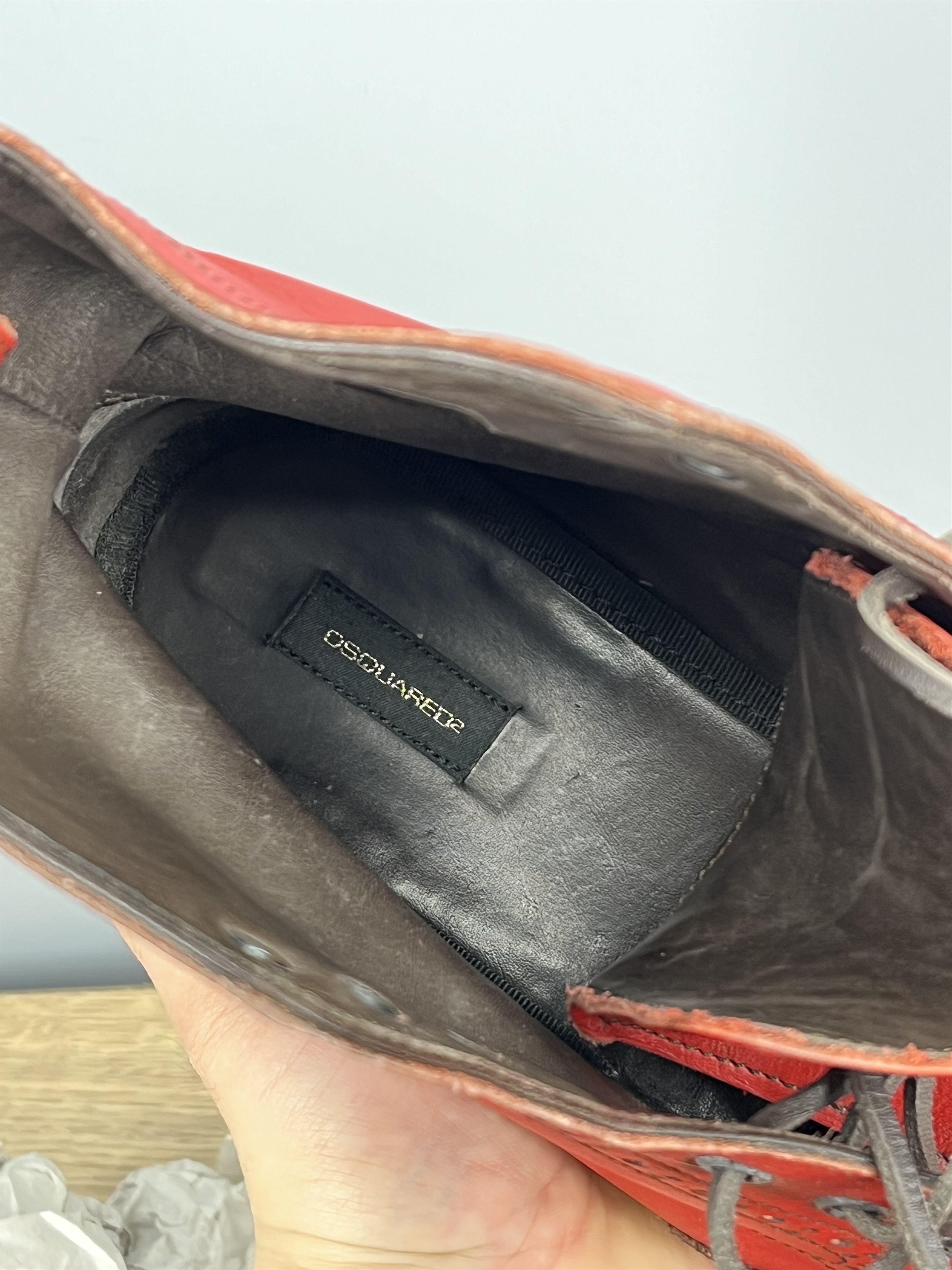 Dsquared2 Share Dsquared2 Red Leather Boots Brogue Made in Italy EU 46 Size US 13 / EU 46 - 10 Thumbnail