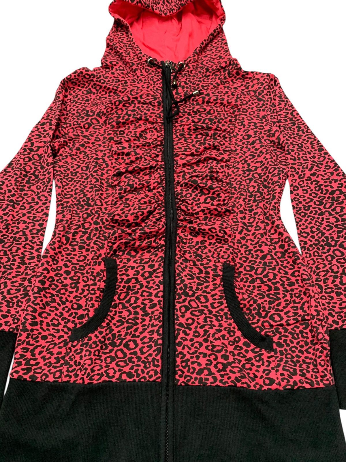 Japanese Brand Y2k DOSCH 🇯🇵 ruffle leopard double zip hoodie japanese brand Size US L / EU 52-54 / 3 - 4 Thumbnail