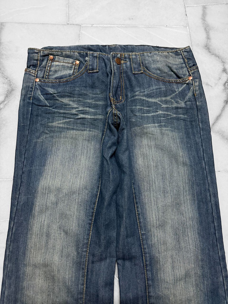 Tornado Mart Vintage 2000s Japanese Baggy Flare Whisker Jean . Size US 31 - 3 Thumbnail