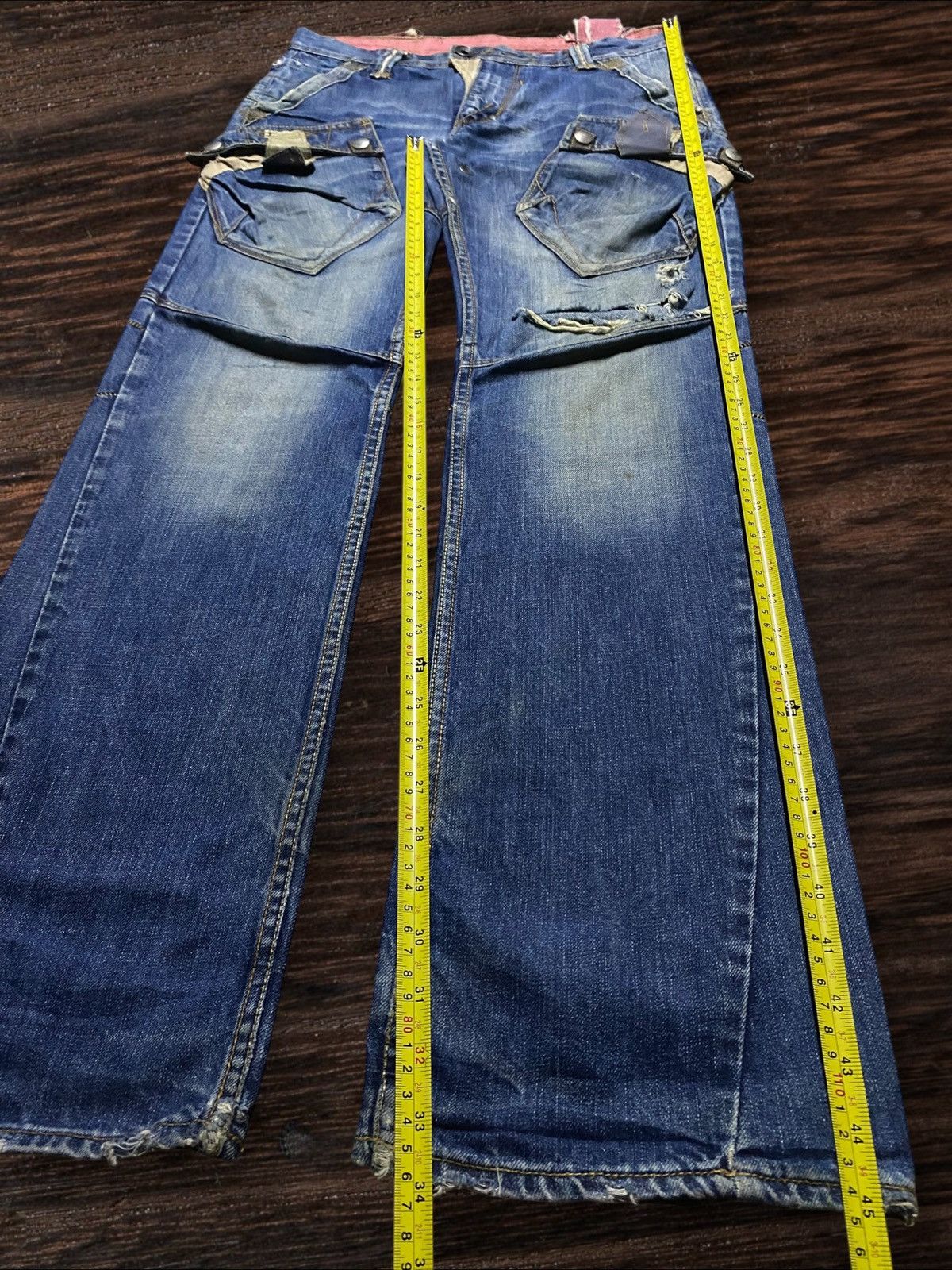 If Six Was Nine 💥Though Jeansmith Jackson Cargo Sick Punk Porcket Arc Jeans Size US 34 / EU 50 - 21 Thumbnail