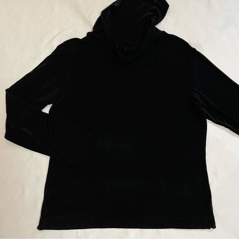 Chicos Chico's Travelers Black Liquid Knit Triangle Cowl Neck Top Size XL / US 12-14 / IT 48-50 - 6 Thumbnail