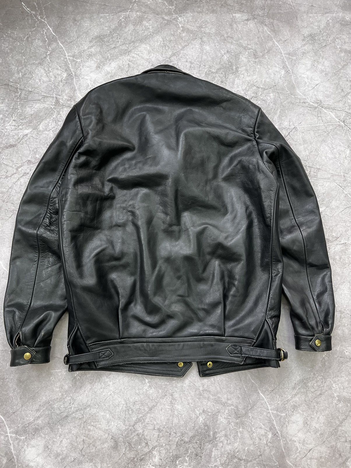 90s PUNK BLACK Real Leather SCHOTT TYPE Jacket AVIATOR
