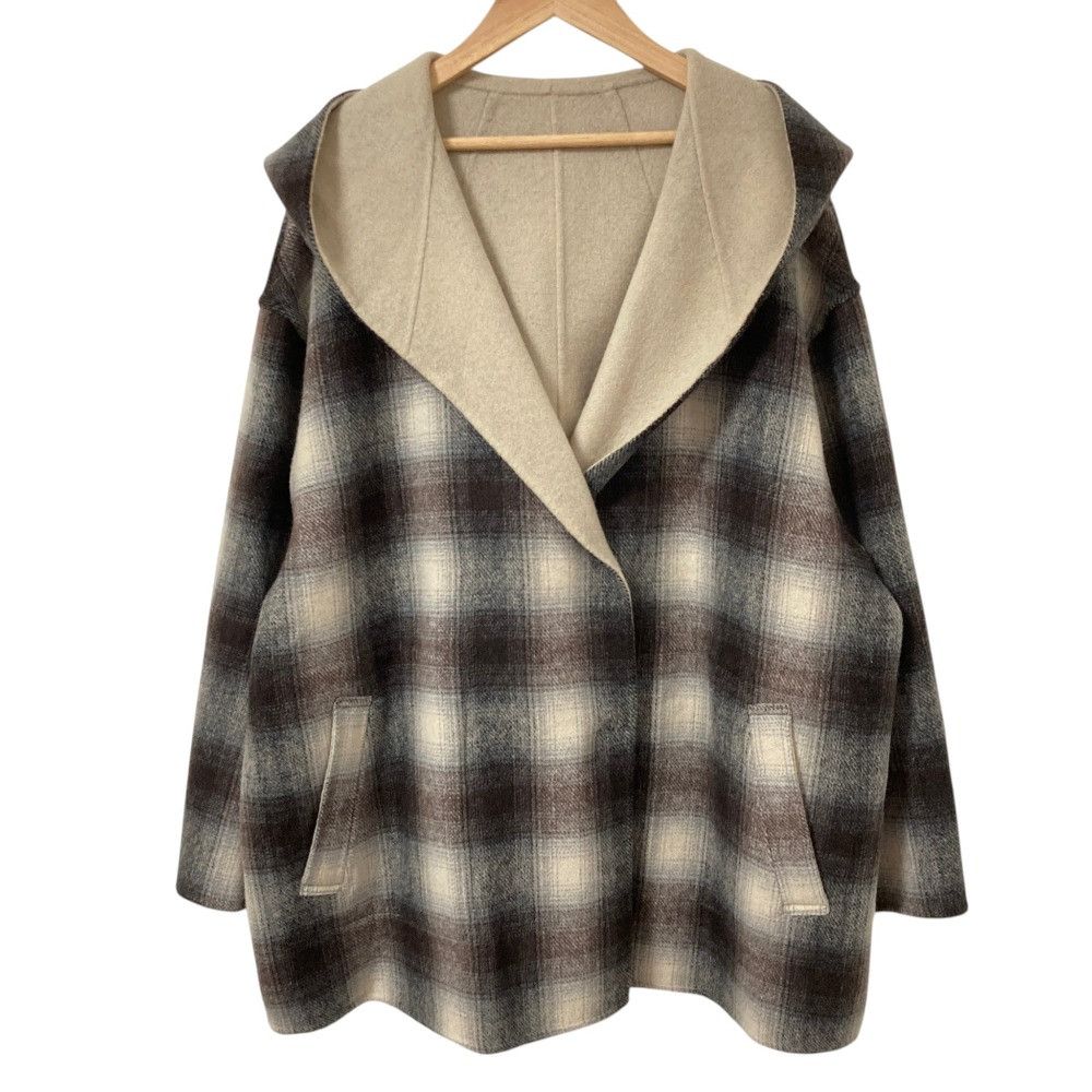 Other Other Jiyuku Wool Reversible Hooded Short Coat Textile Outerwear SCWRNW0404 DUTY FREE for USA Size ONE SIZE - 1 Thumbnail