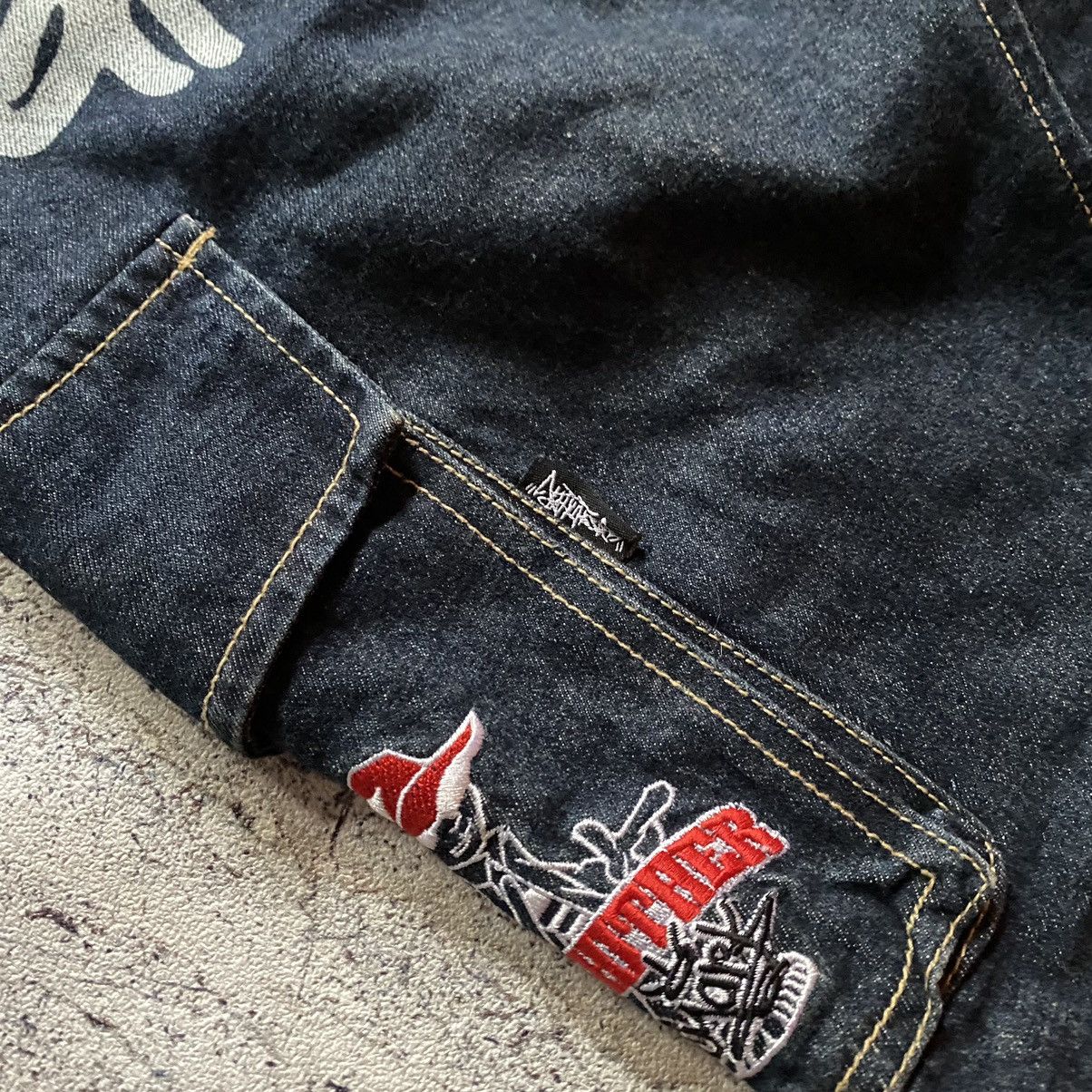 Vintage Vintage Grass Hither Graffiti Streetwear Hip-Hop Jeans Size US 35 - 5 Thumbnail