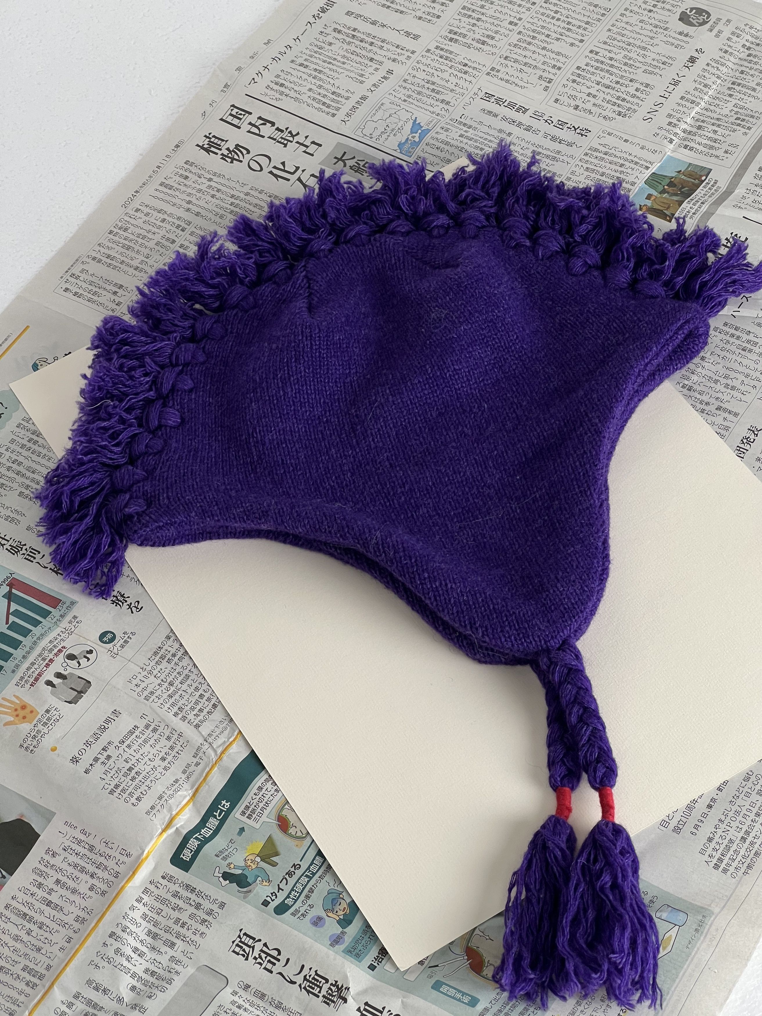 Brand New DAIRIKU Mochican Knit Cap Purple