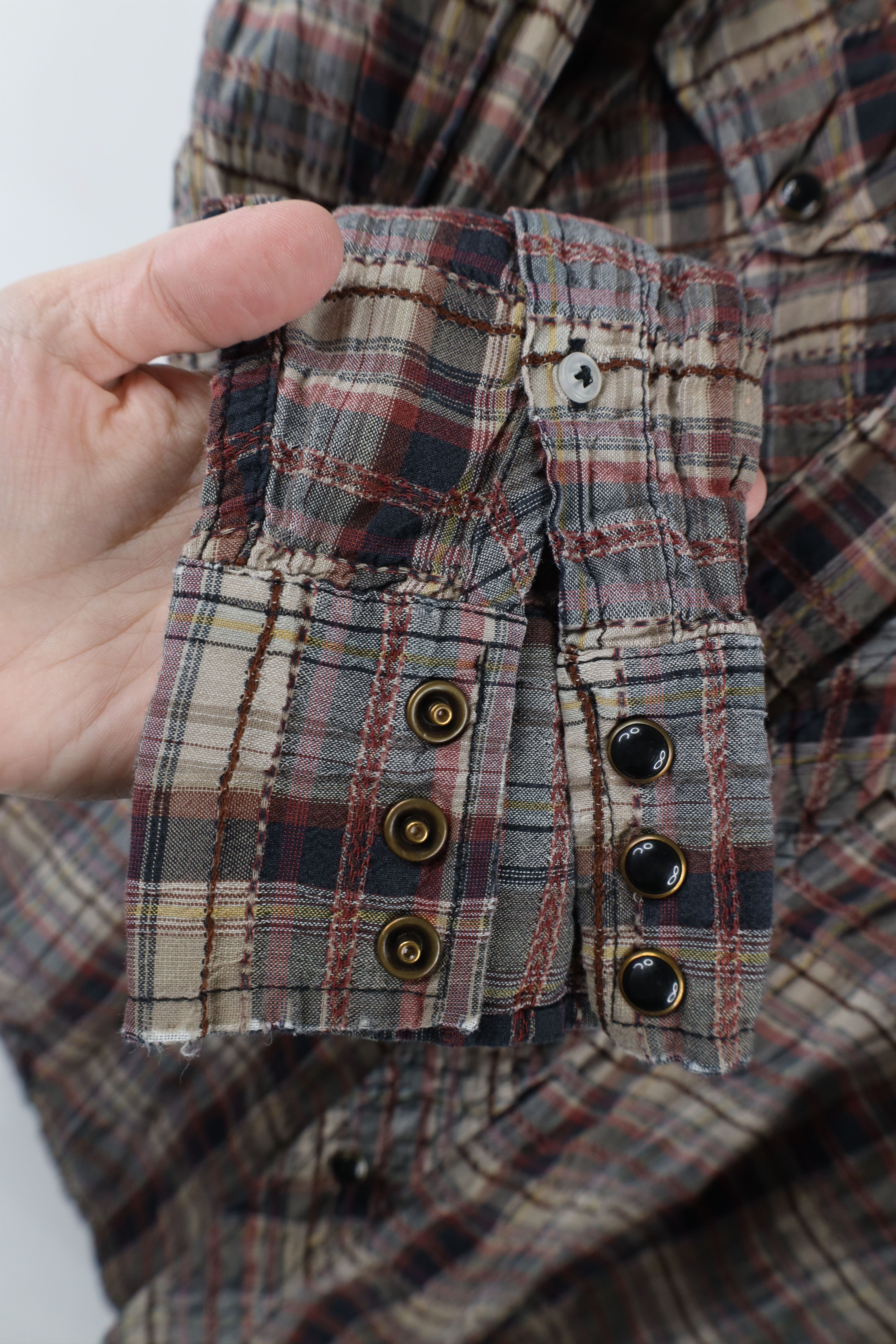 Salt Valley × Vintage Salt Valley Western Cowboy Snap Button Collared Shirt Plaid Size US XS / EU 42 / 0 - 5 Thumbnail