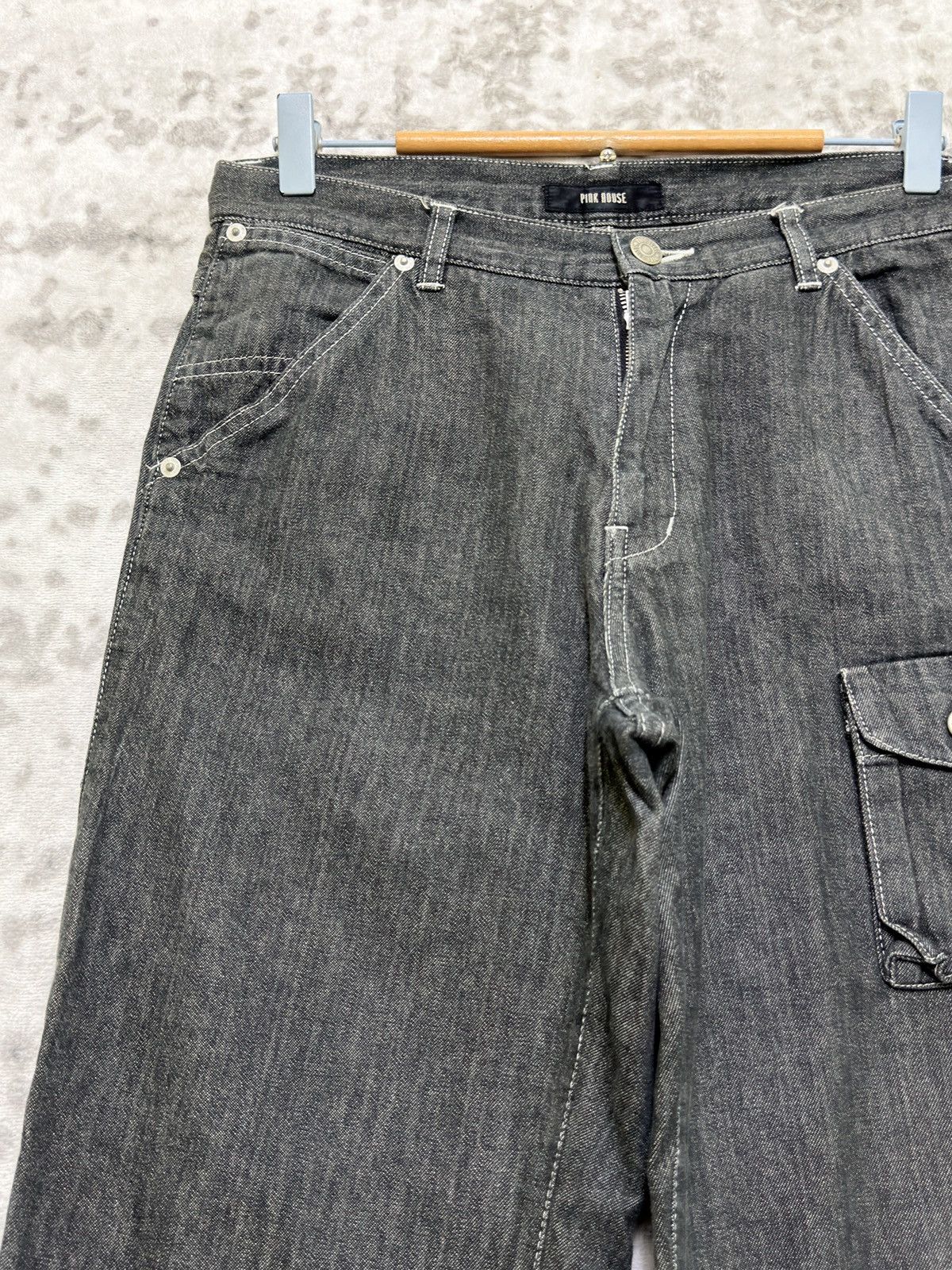 Pink House Pink House Bear Patch Black Denim Carpenter Pants Size US 29 - 4 Thumbnail