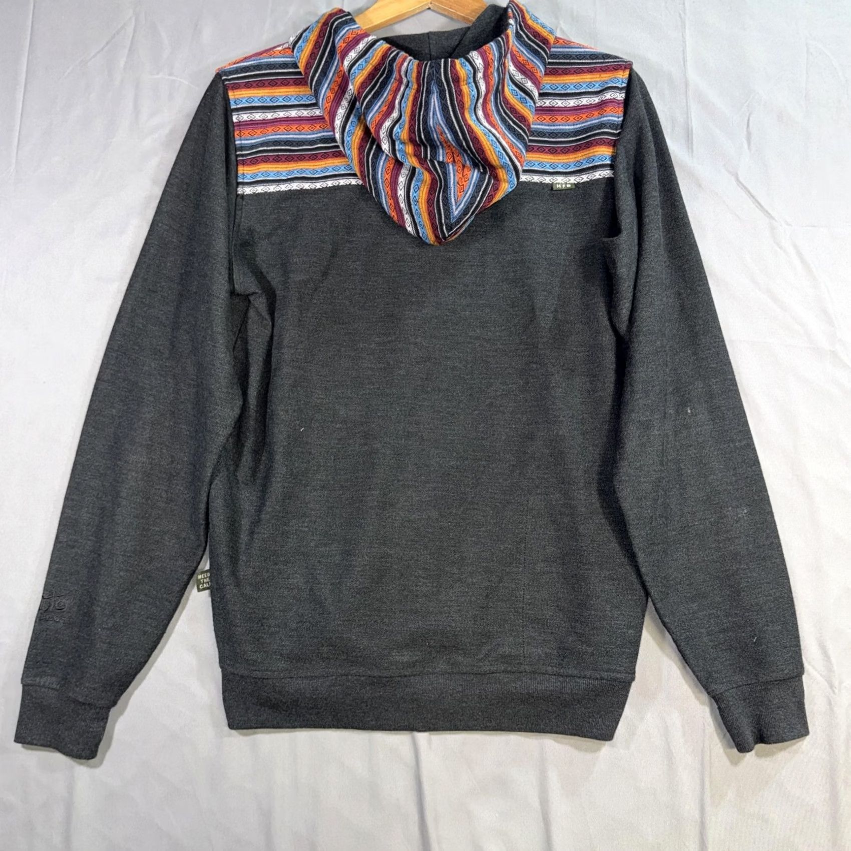 Vintage Howler Bros Hoodie Mens S Gray Full Zip Hooded Knit Sweatshirt Aztec Stripe Pattern Pockets Embroidered Logo Size US S / EU 44-46 / 1 - 2 Thumbnail