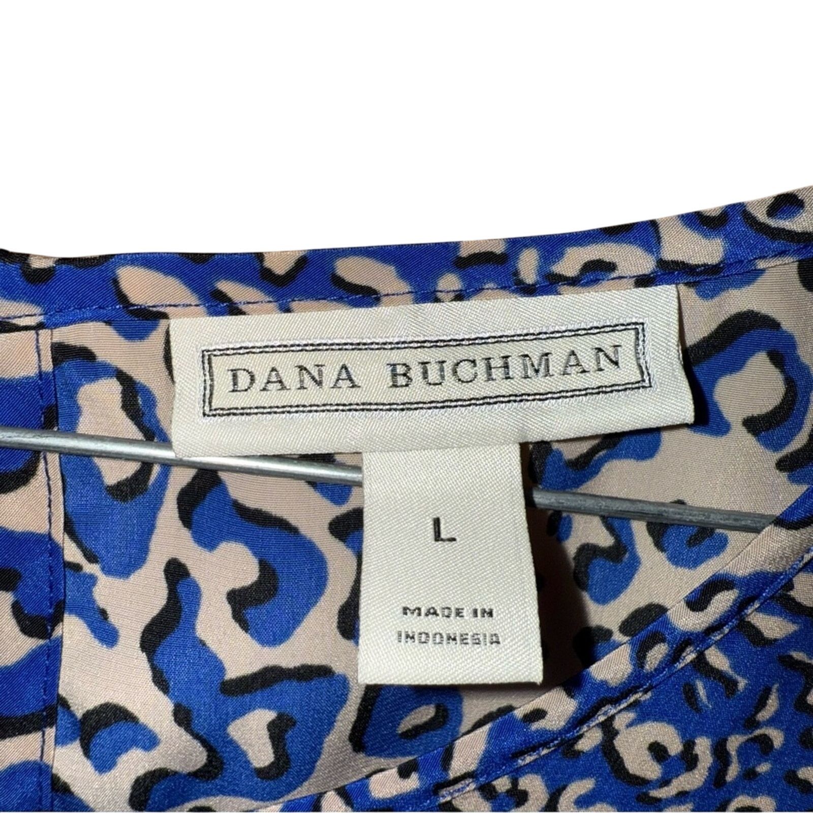Other Dana Buchman Blue Leopard Print Women's Top Size Large Size L / US 10 / IT 46 - 3 Thumbnail