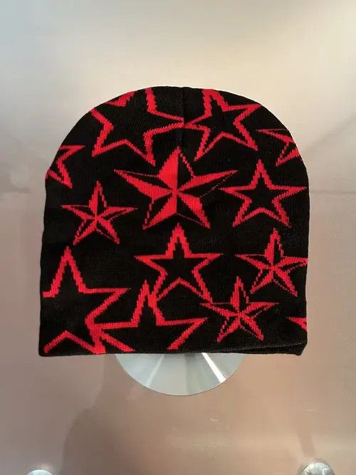 Other Y2K Star Beanie (black + red) Size ONE SIZE - 1 Thumbnail