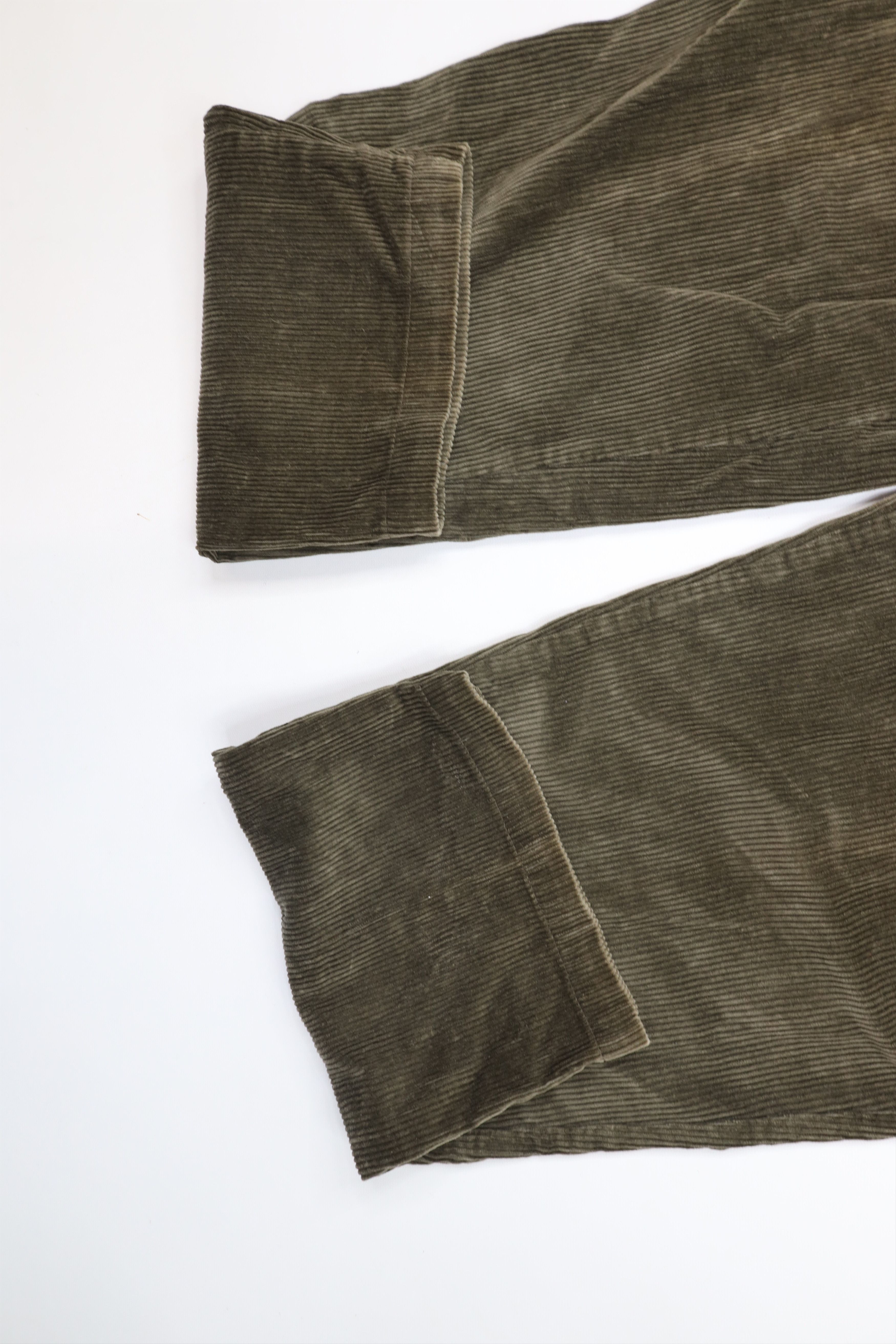 Vintage Vintage 90s Streetwear Pleated Wide Leg Corduroy Pants Green Size US 36 / EU 52 - 5 Thumbnail