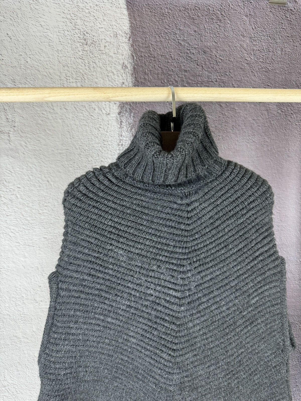 Diesel Diesel avant garde vintage grey turtleneck poncho sweater Size S / US 4 / IT 40 - 3 Thumbnail