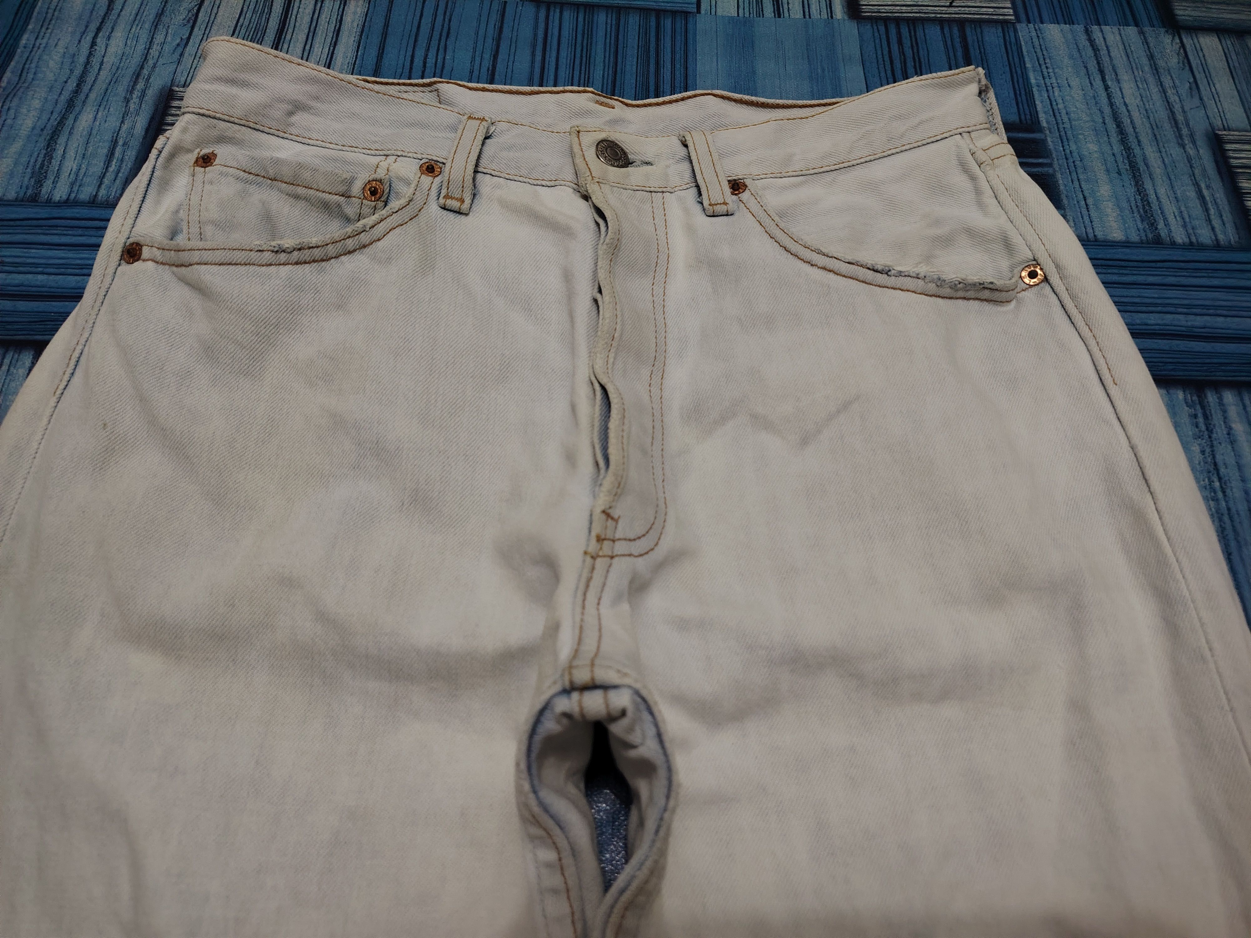 Levi's Thrashed Acid Washed Vtg Levi's 501 Button 553 made in usa Size US 30 / EU 46 - 4 Thumbnail