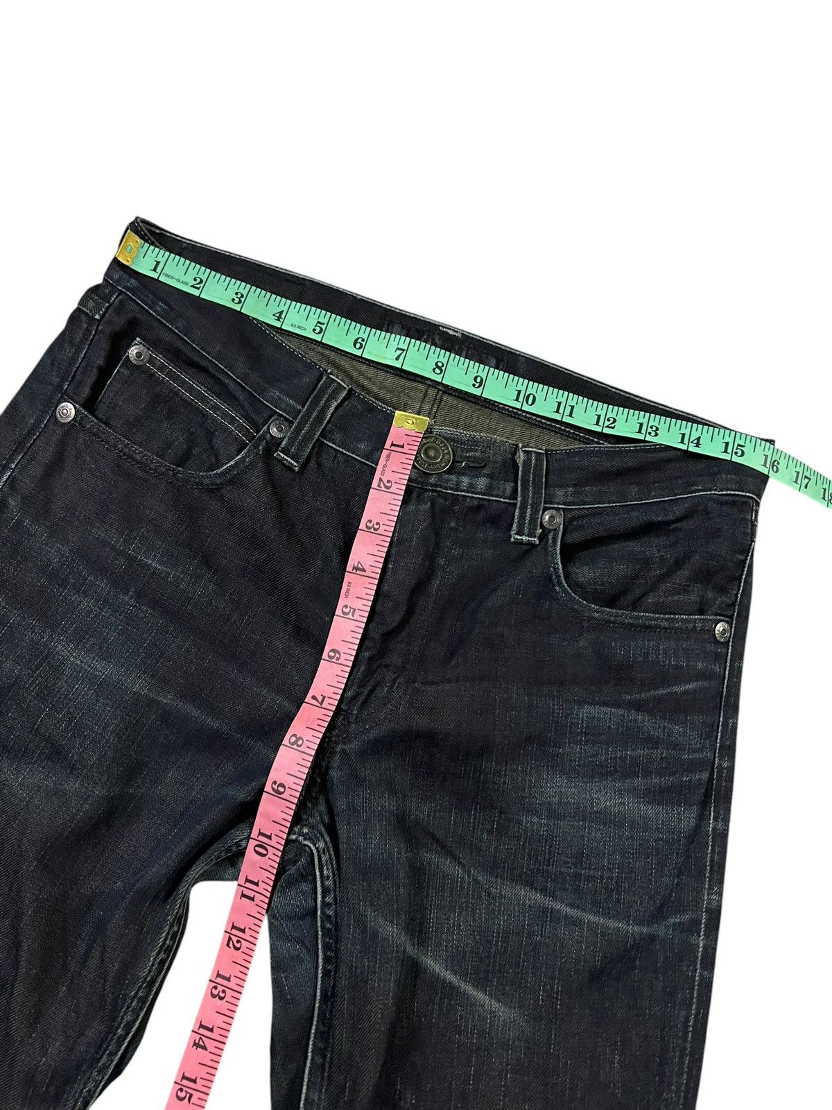 If Six Was Nine × Le Grande Bleu (L.G.B.) × Seditionaries BACK NUMBER BLACK LABEL CLAWMARK DENIM JEANS PUNK Size US 31 - 14 Thumbnail