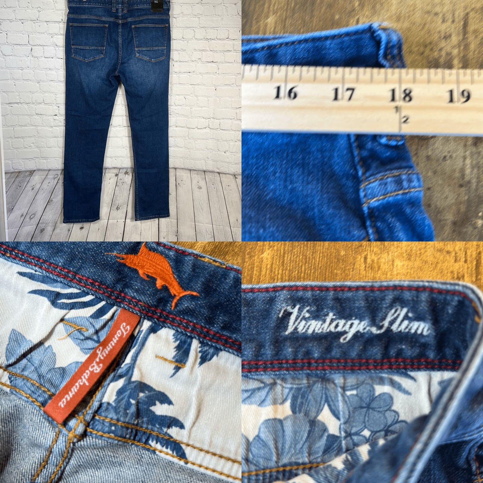 Tommy Bahama VINTAGE Tommy Bahama Mens Carmel Slim Jeans Jeans Men 38 Blue 32 Inseam 32 Slim Straight 7" leg opening Size US 38 / EU 54 - 8 Thumbnail