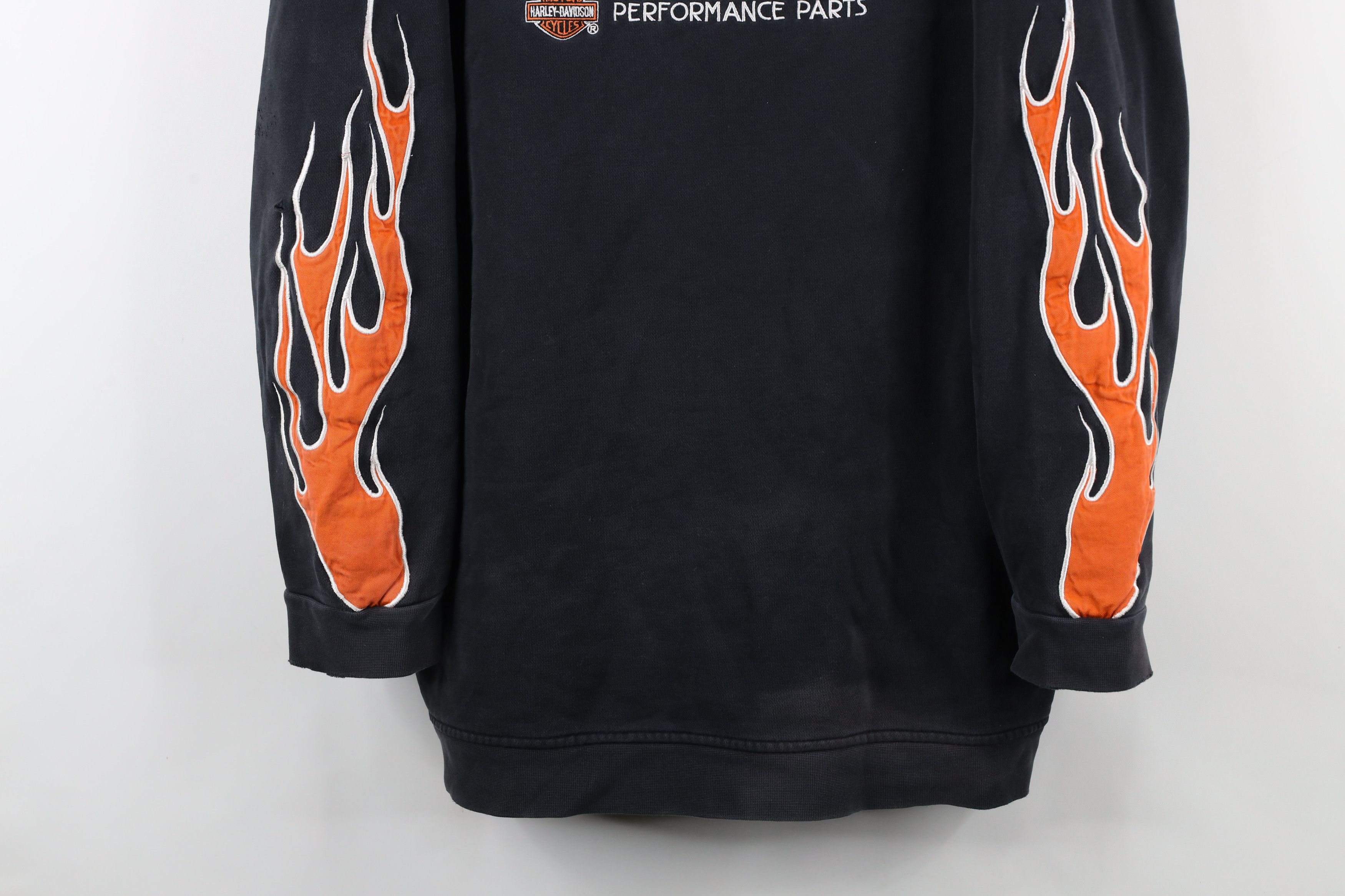Harley Davidson × Vintage Vintage 90s Y2K Harley Davidson Fire Flames Eagle Sweatshirt Size US XL / EU 56 / 4 - 3 Thumbnail