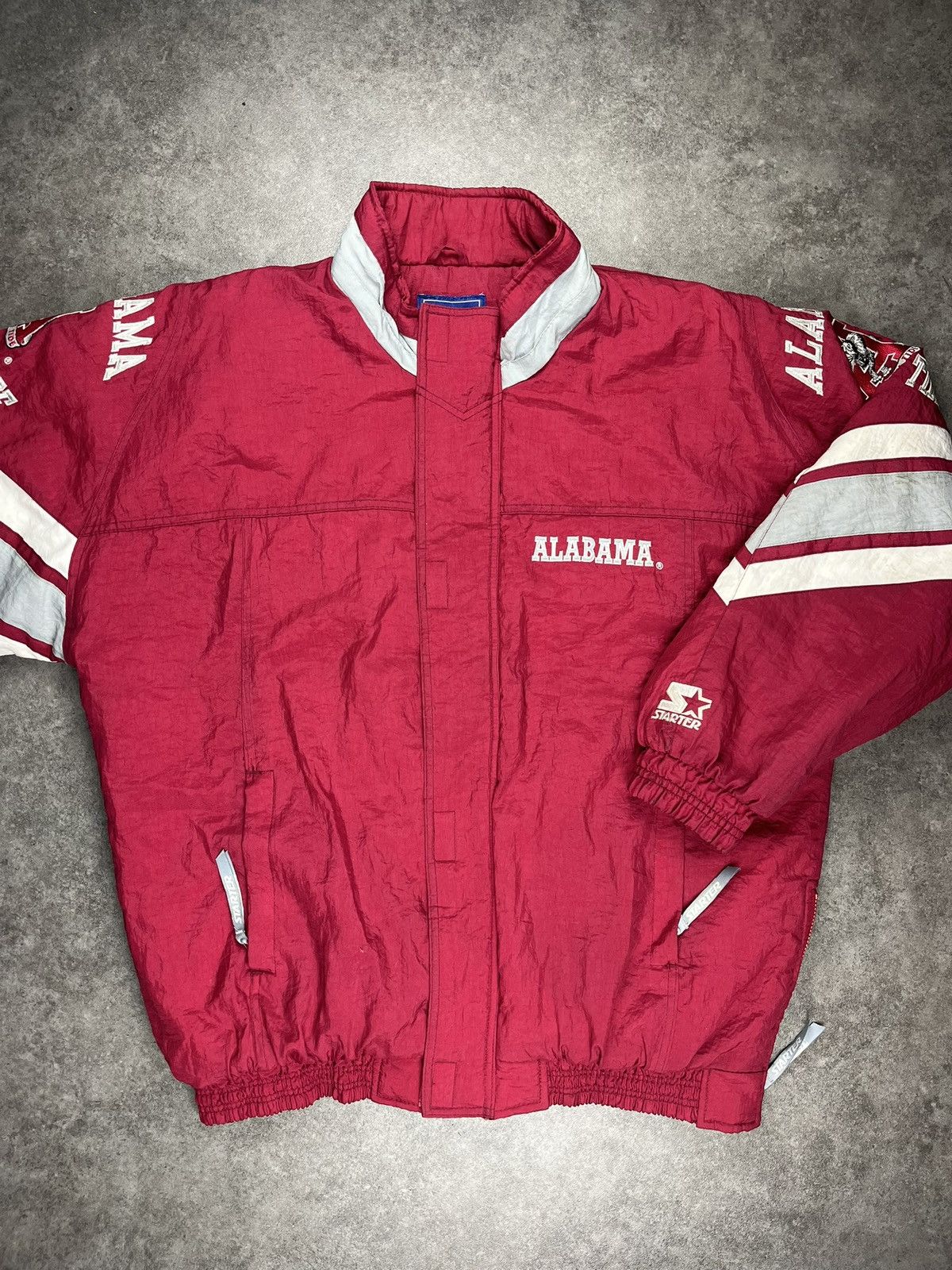 Starter Starter Alabama Tide Football College Jacke - Rot - Vintage Size US L / EU 52-54 / 3 - 1 Thumbnail
