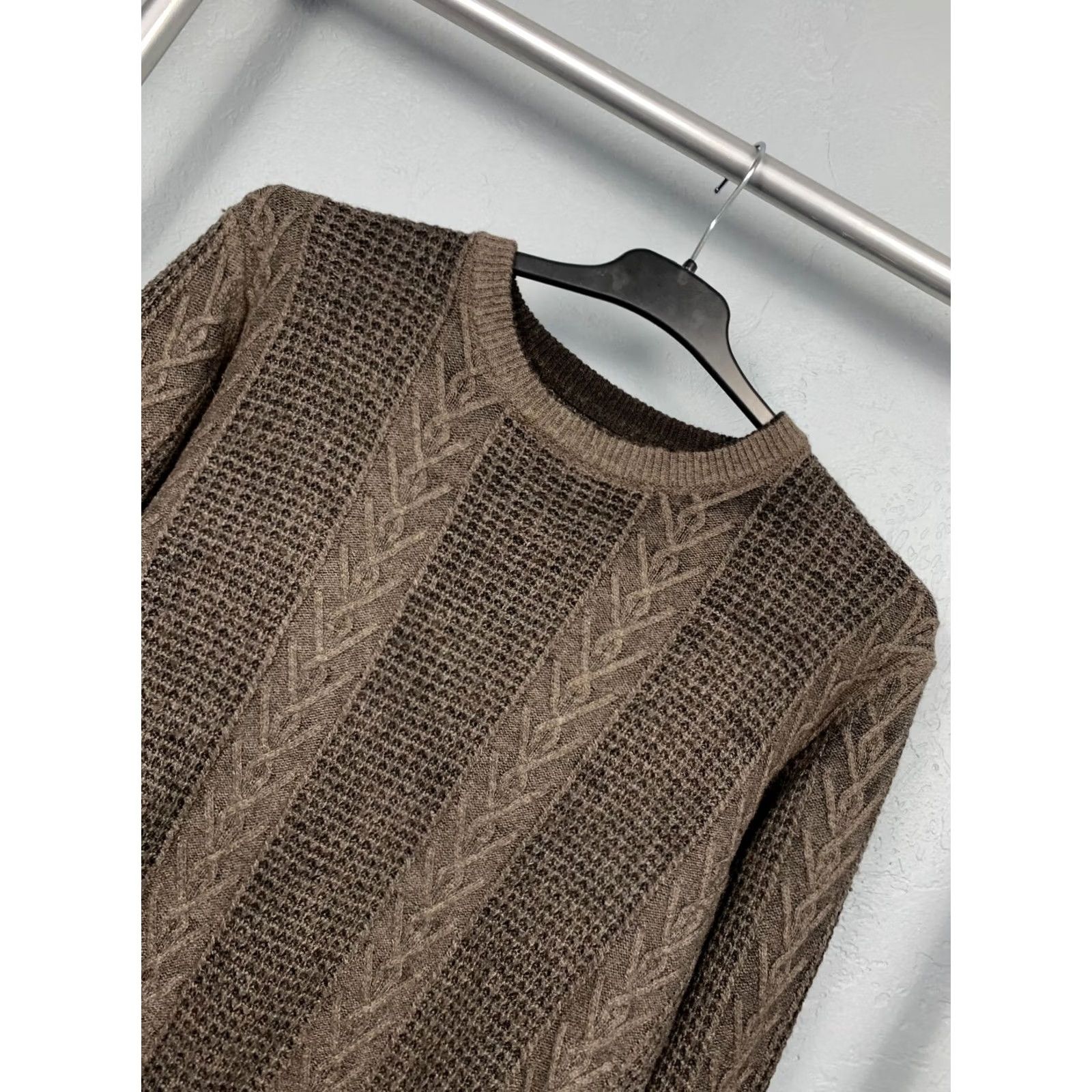 Allsaints VINTAGE AllSaints Mens Sweater Crew Neck Wool+Nylon Knit XS Khaki Crew Neck Wool Knit 90s Mens Size US XS / EU 42 / 0 - 2 Thumbnail