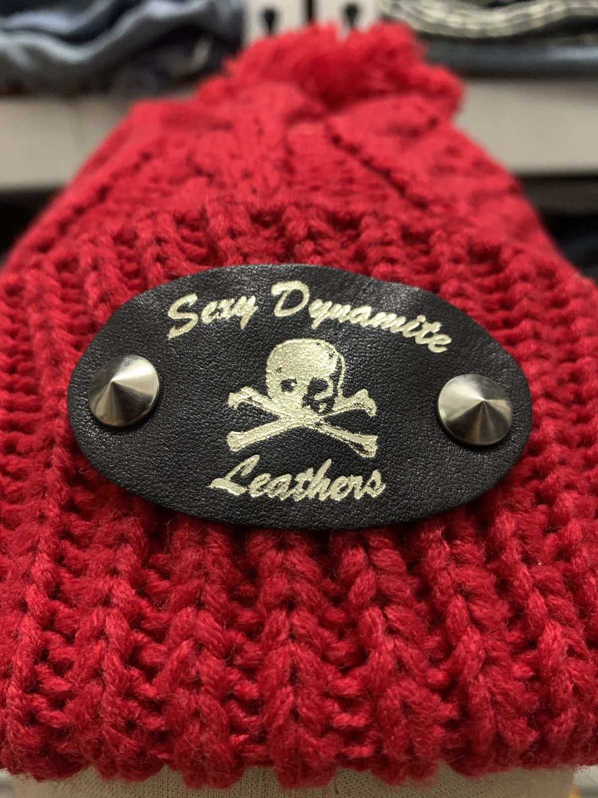 Japanese Brand Sexy Dynamite London Red Knit Beanie Hat Skull Crossbones Size ONE SIZE - 7 Thumbnail