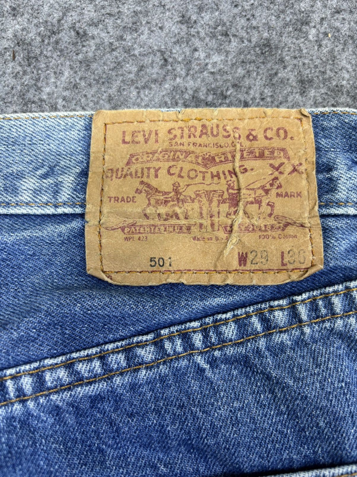 Levi's Vintage 90s Levis Big E 501 Selvedge Denim F928 Size US 27 - 12 Thumbnail