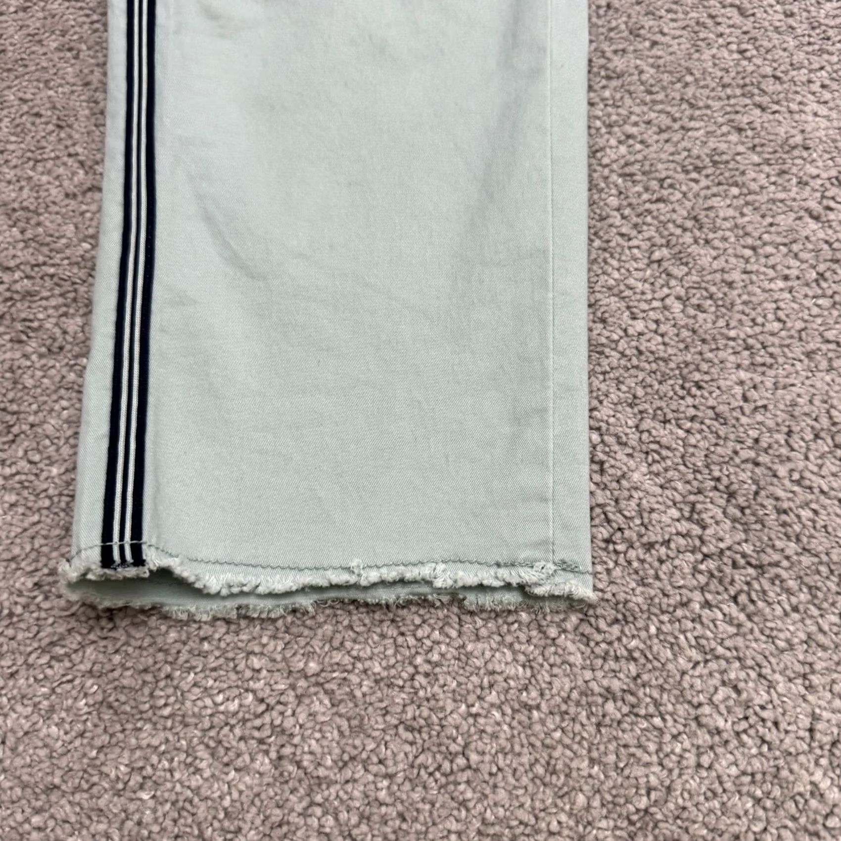 Gap Gap Factory Girlfriend Pants Womens 0 Mint Green Khaki Side Striped Ankle Raw Hem NWT Size 25" / US 0 / IT 36 - 5 Thumbnail