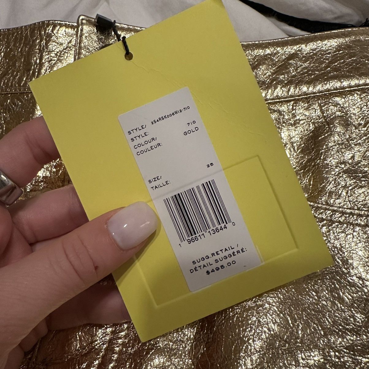 Marc Jacobs NWT! Marc Jacobs Gold Leather Skirt Size 25" / US 0 / IT 36 - 5 Thumbnail