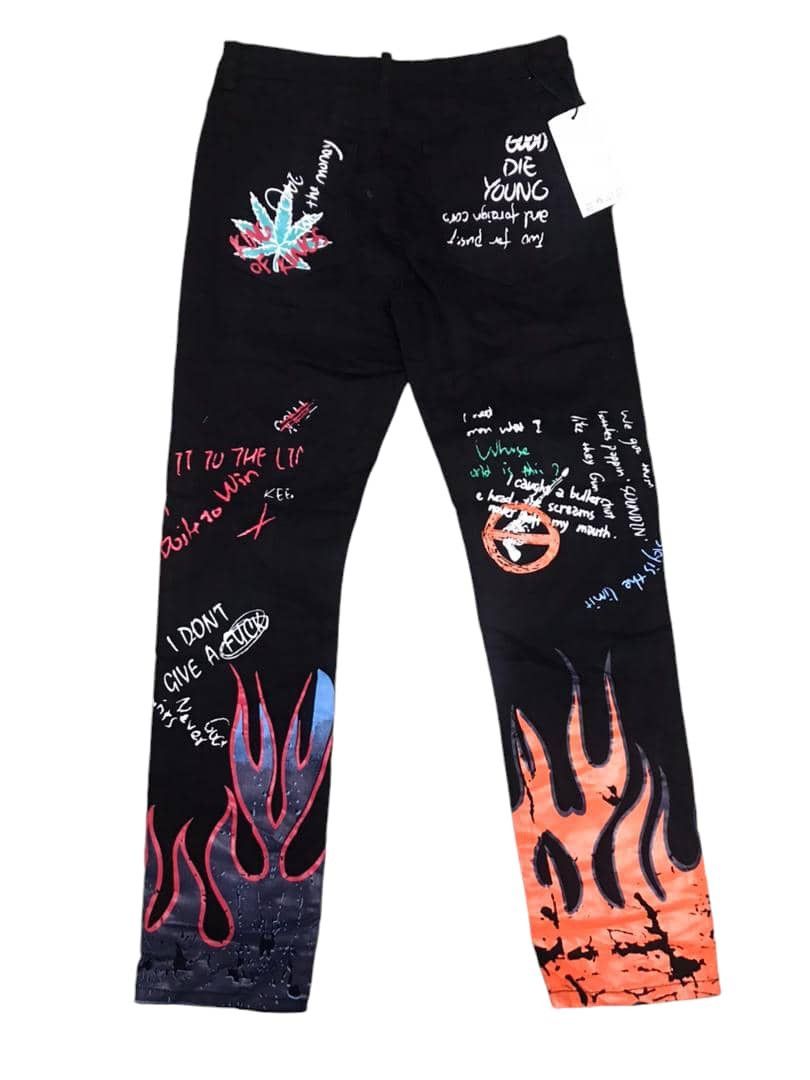 Hysteric Glamour 🔥🔥Japanese Brand Ovp Split Fire Slim Fit Denim Jeans Size US 32 / EU 48 - 10 Thumbnail