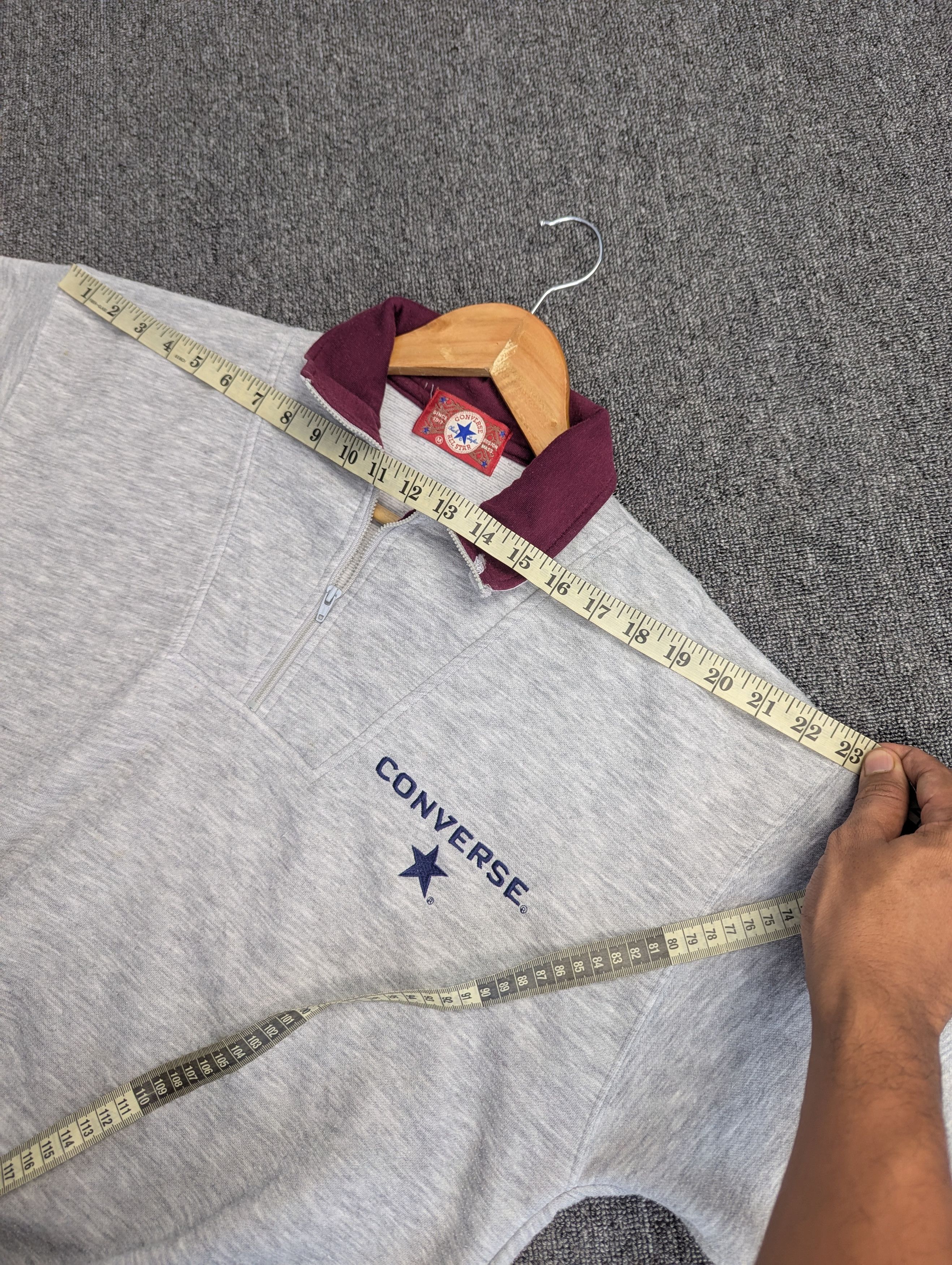 Converse Vintage 90s Converse Halfzipper Jumper Sweatshirt Size US M / EU 48-50 / 2 - 12 Thumbnail