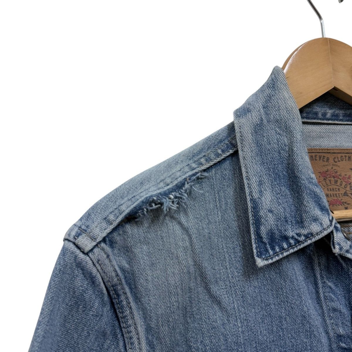 HOLLYWOOD RANCH MARKET Vintage 90s Hollywood Ranch Market Denim Jacket Distressed Size US M / EU 48-50 / 2 - 9 Thumbnail