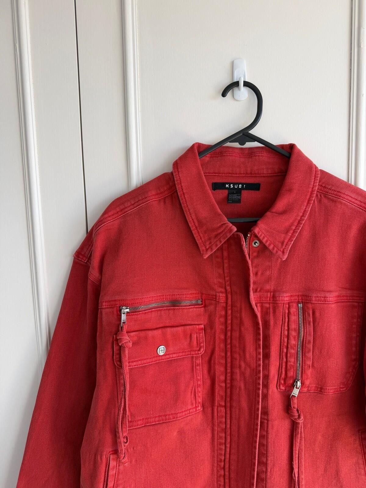 Ksubi new Ksubi womens oversized denim Jacket top small s 8 red Size S / US 4 / IT 40 - 3 Thumbnail