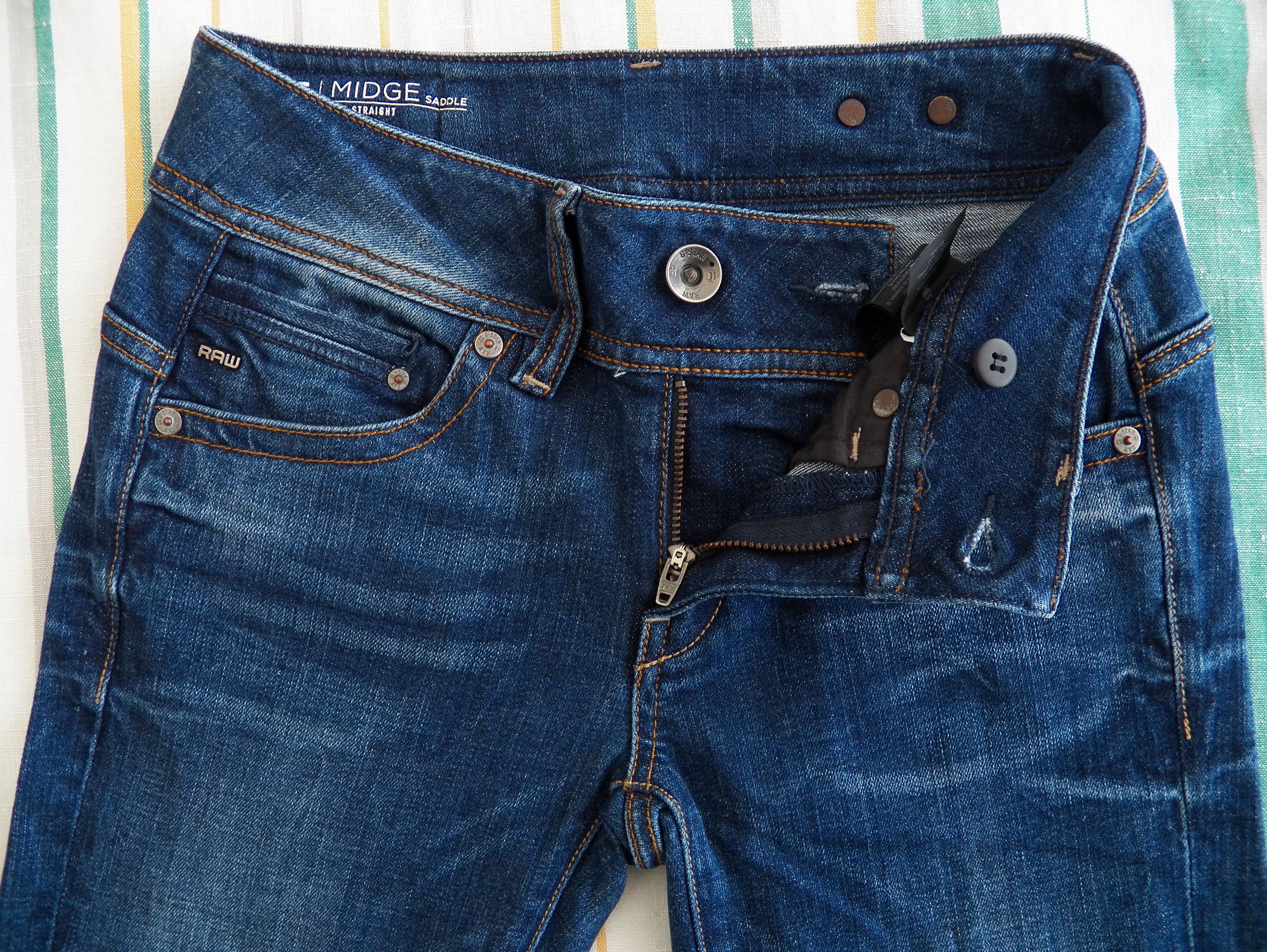 G-Star G-Star Midge Saddle Mid Straight Jeans W24 L32 Medium Aged Size 24" / US 00 / IT 34 - 3 Thumbnail