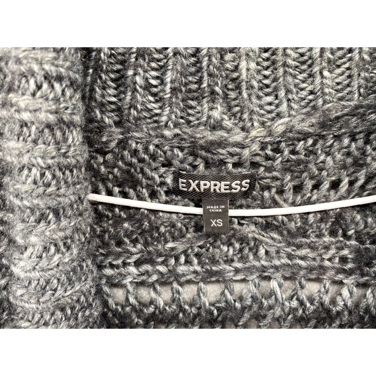 Express VINTAGE Express Chunky Loose Knit Open Cardigan Wool Alpaca Blend Charcoal Women’s XS Size XS / US 0-2 / IT 36-38 - 2 Thumbnail