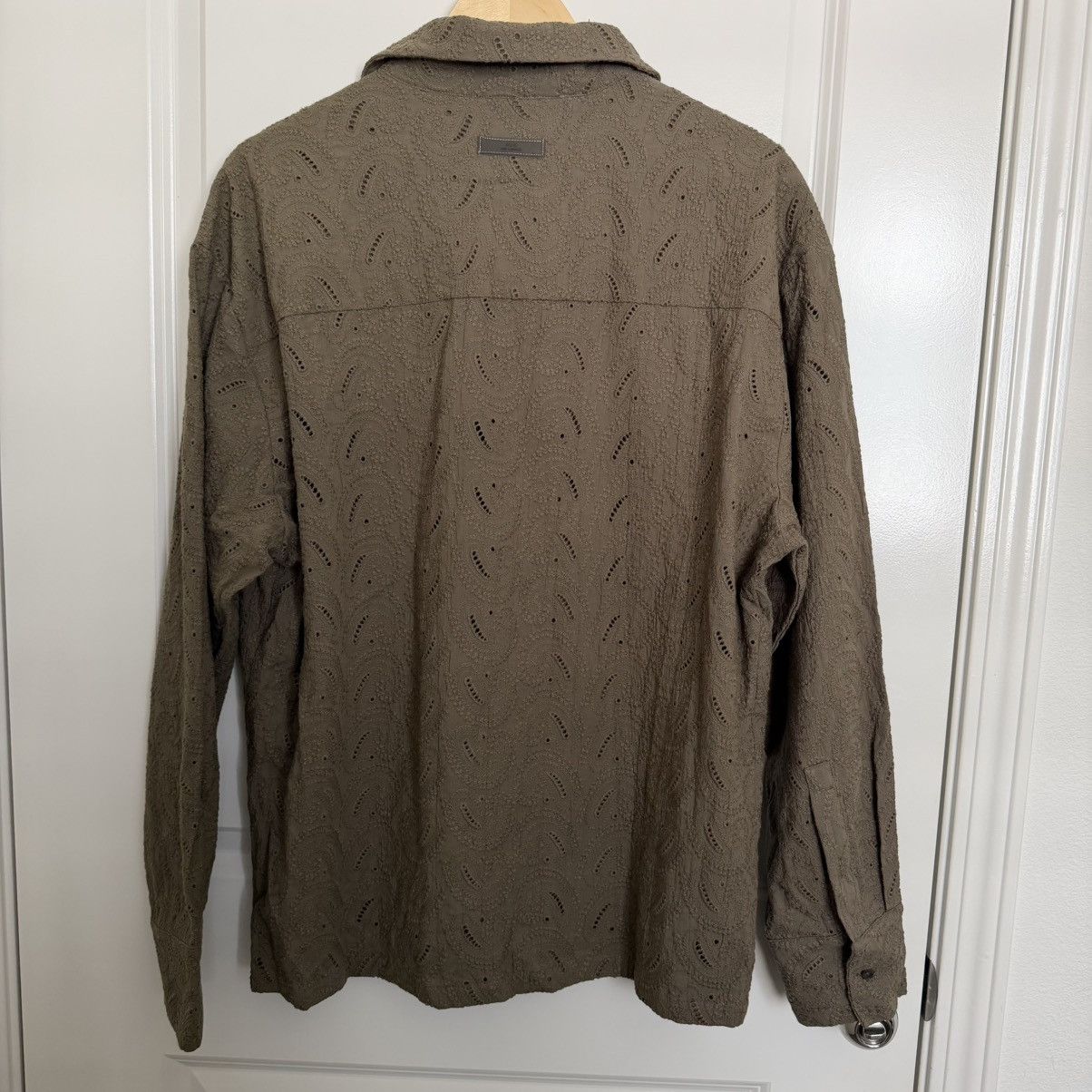 Richie Le Collection Richie Le Paisley Knit Long Sleeve Button Up - Olive Size US L / EU 52-54 / 3 - 7 Thumbnail