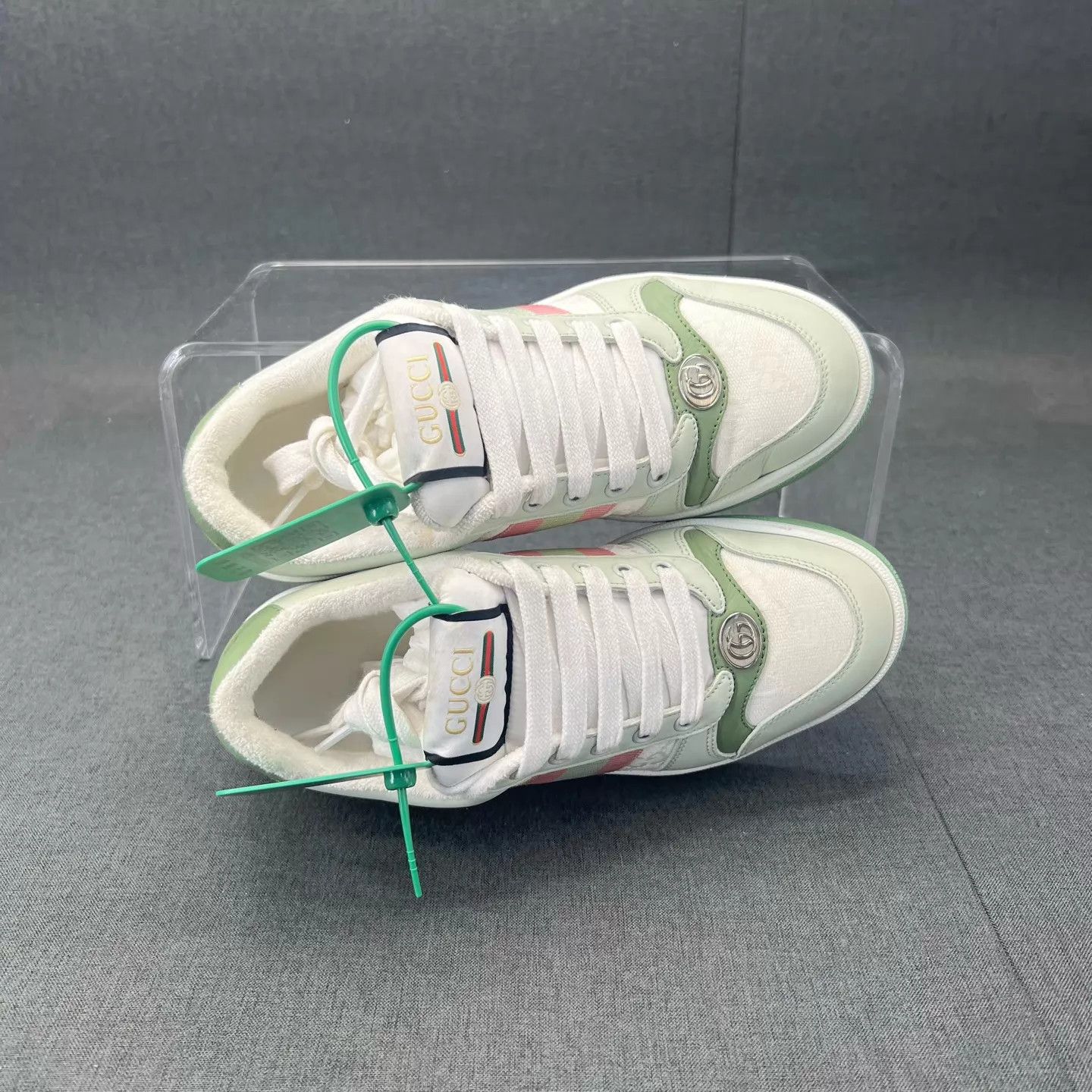 Gucci Gucci Distressed Sneaker Women's 35.5 White/Pink/Green Size US 5 / IT 35 - 3 Thumbnail