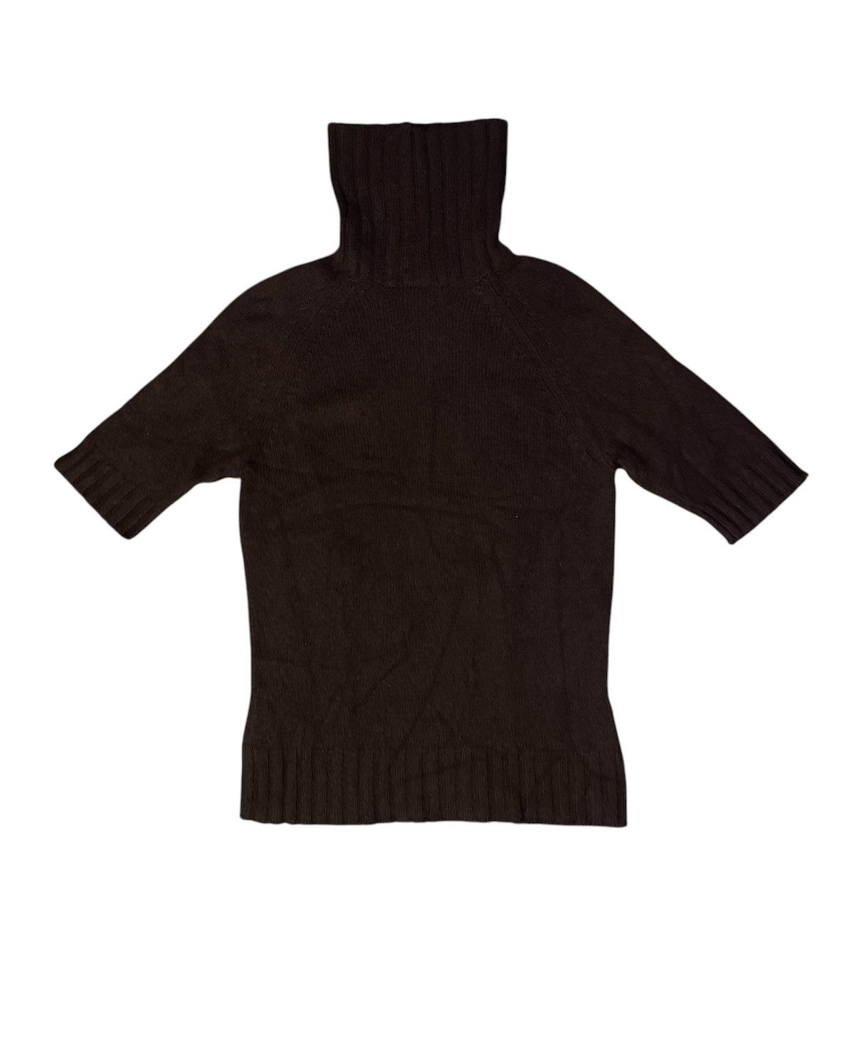 Celine × Vintage Vintage Celine Brown Wool Short Sleeve Turtleneck Size US M / EU 48-50 / 2 - 1 Thumbnail