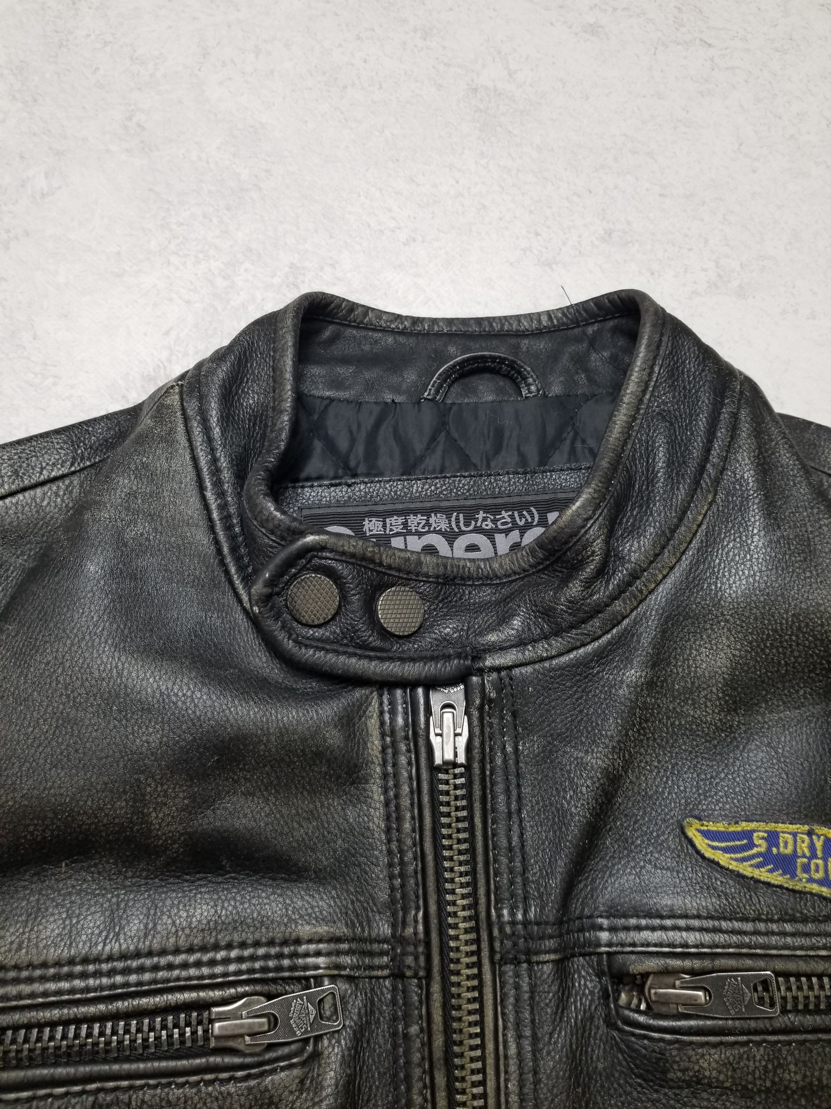 Superdry Leather Motorcycle Jacket RARE Limited UK Indian Chief Size US L / EU 52-54 / 3 - 14 Thumbnail