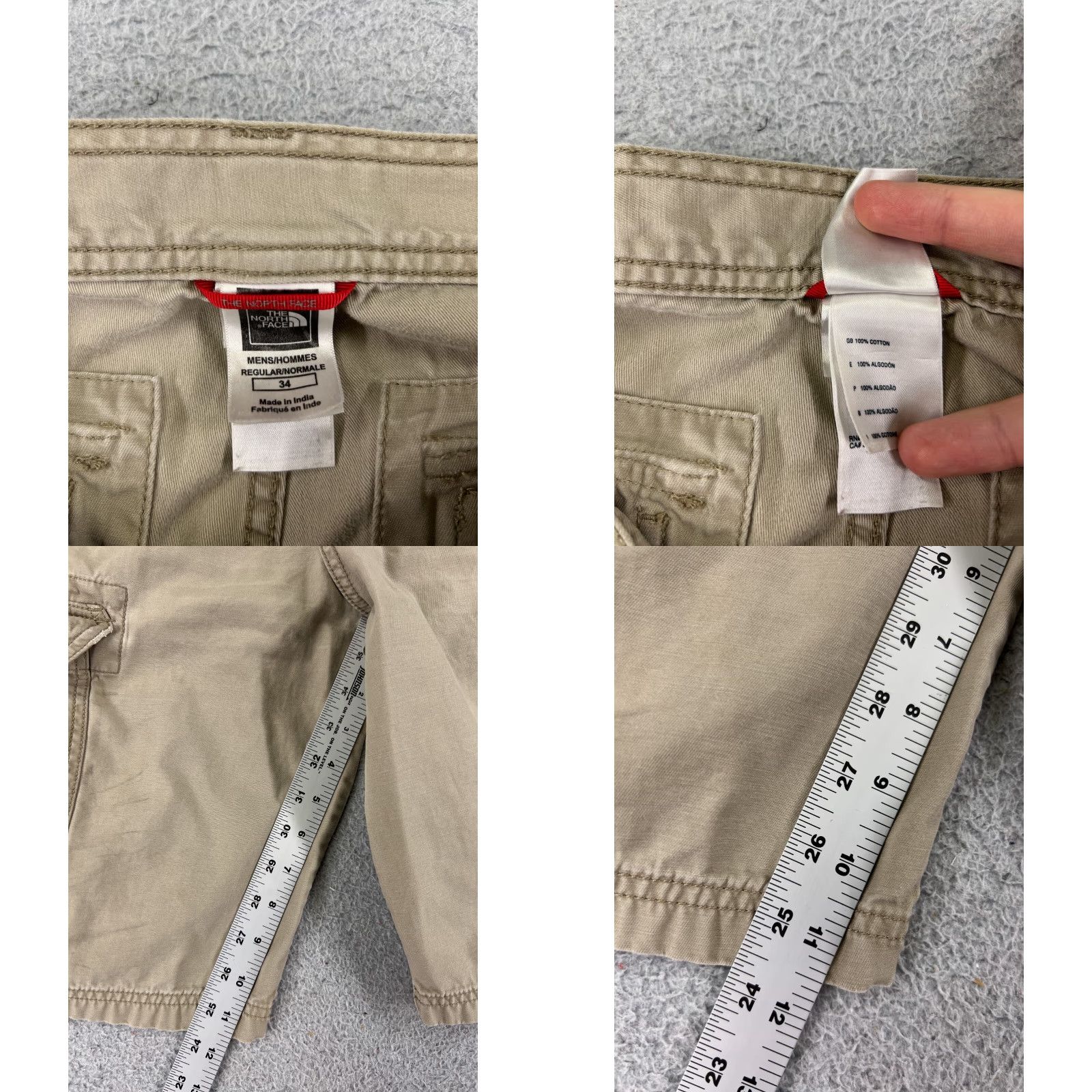 The North Face The North Face Shorts Mens 36 Beige 100% Cotton Cargo Hiking Camping READ Size US 36 / EU 52 - 8 Thumbnail
