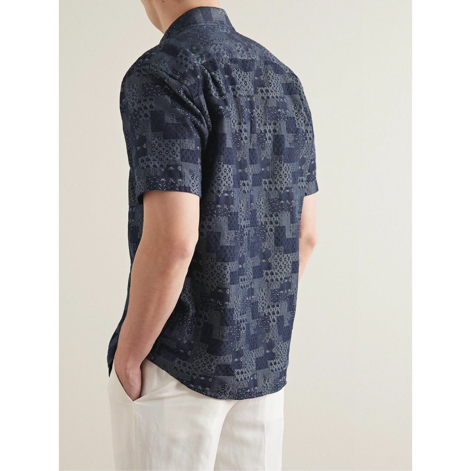 Peter Millar Peter Millar Banks Jacquard Blue Patchwork Shirt M $200 NWT Size US M / EU 48-50 / 2 - 4 Thumbnail