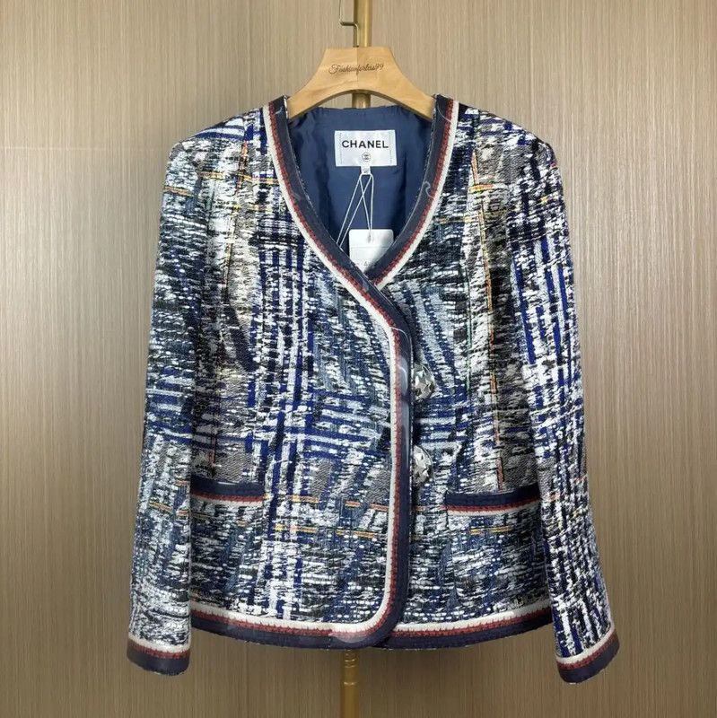Chanel Chanel Color-Block Acrylic Women's Cardigan 0089 Size L / US 10 / IT 46 - 1 Thumbnail
