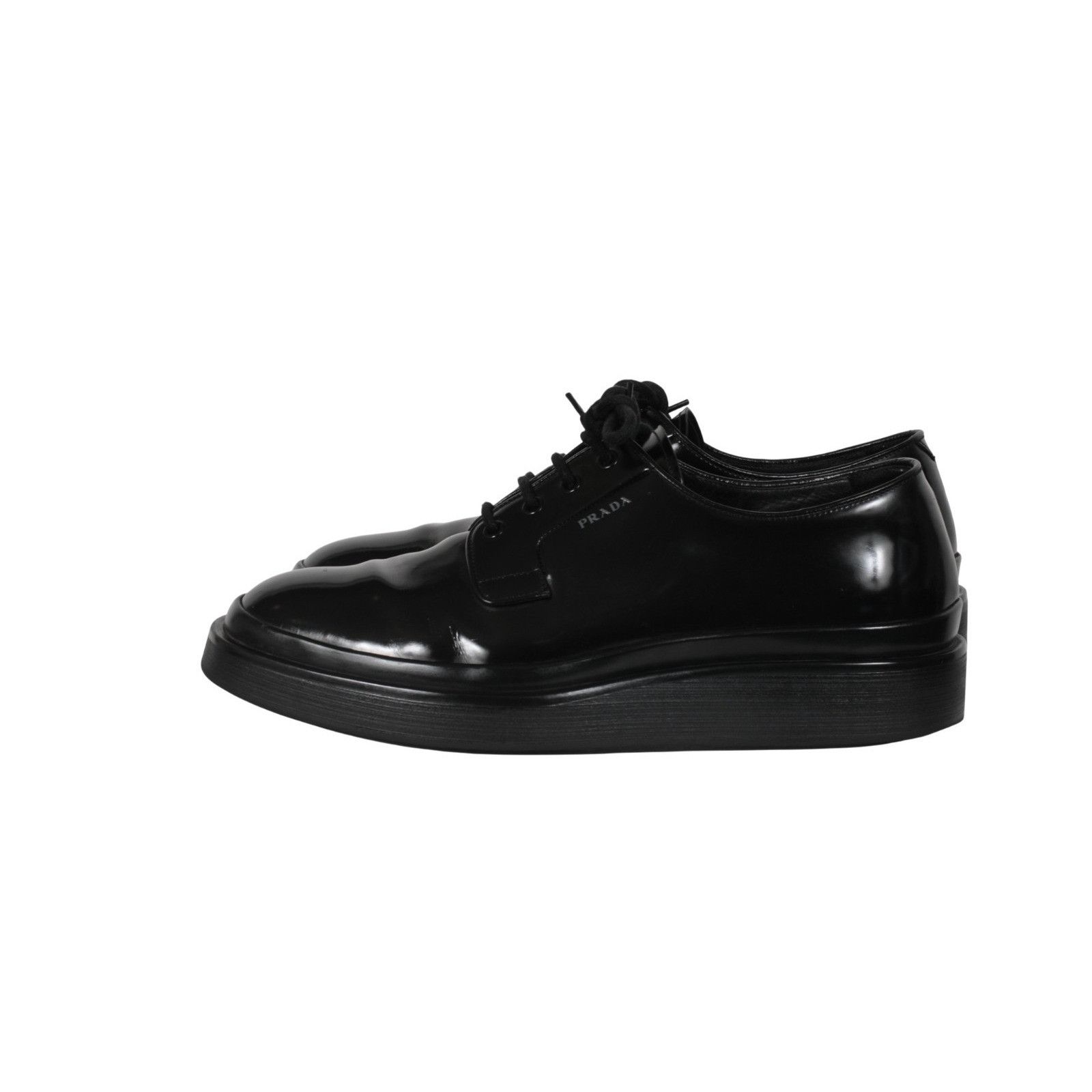 Prada Black Leather Oxford Chunky Derby - 02631 Size US 10.5 / EU 43-44 - 5 Thumbnail