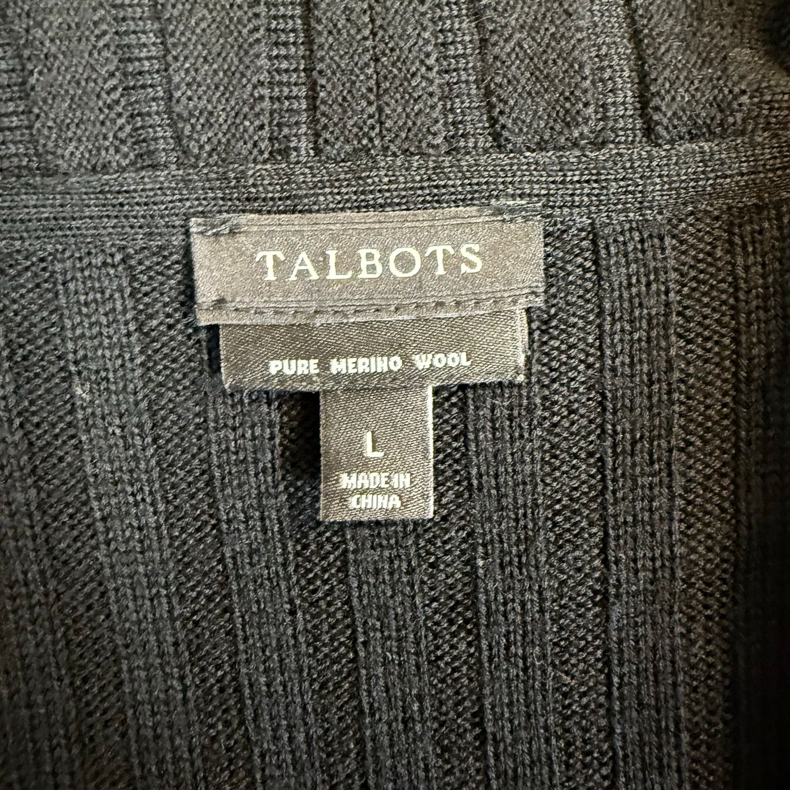 Other Talbots Pure Merino Wool Open Ribbed Cardigan Sweater L Size L / US 10 / IT 46 - 5 Thumbnail