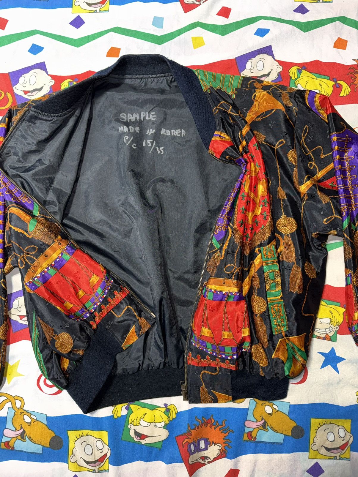 Other Vintage 80s 90s Silk Bomber Coat Hermes Style SAMPLE Size L / US 10 / IT 46 - 3 Thumbnail