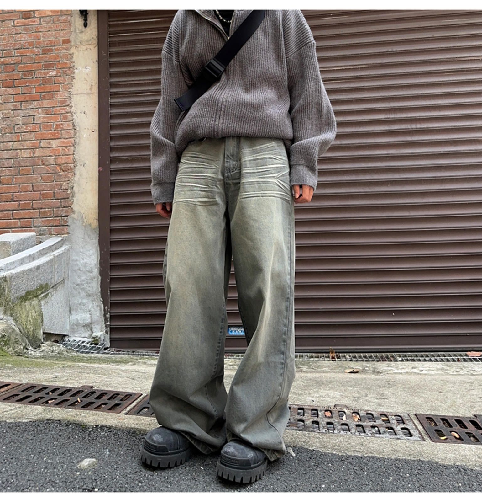 Jean × Vintage Stylish Wide-Legged Denim Pants - Urban Vintage Aesthetic Size US 32 / EU 48 - 1 Thumbnail
