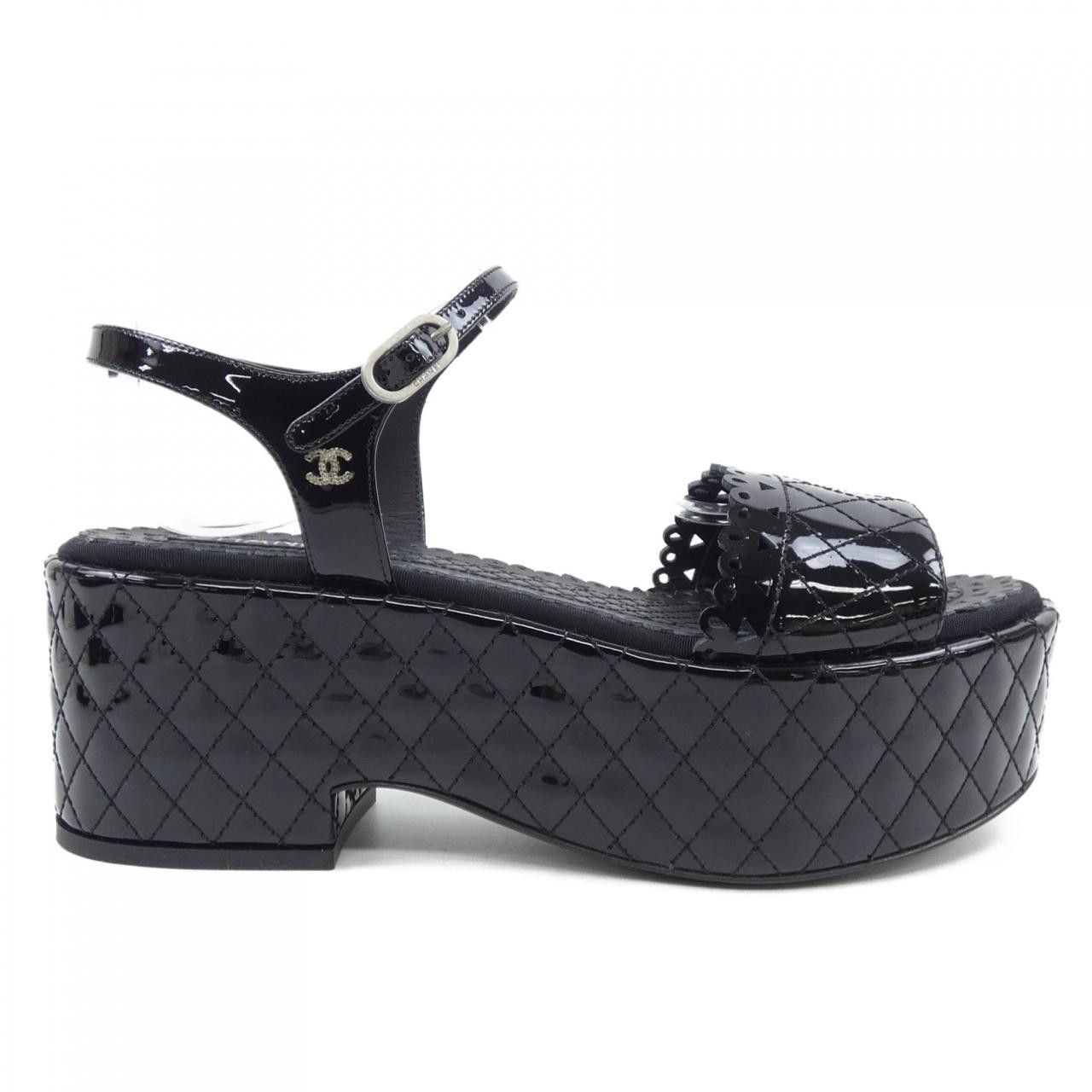 Chanel Chanel Chanel Patent Calfskin Sandals Leather Shoes G31341X01012 DUTY FREE for USA Size ONE SIZE - 1 Thumbnail