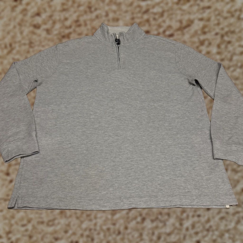 Chaps Chaps Mens Sweater Gray Mock Neck Quarter Zip Pullover Knit Cotton Polyester Casual Size US L / EU 52-54 / 3 - 1 Thumbnail