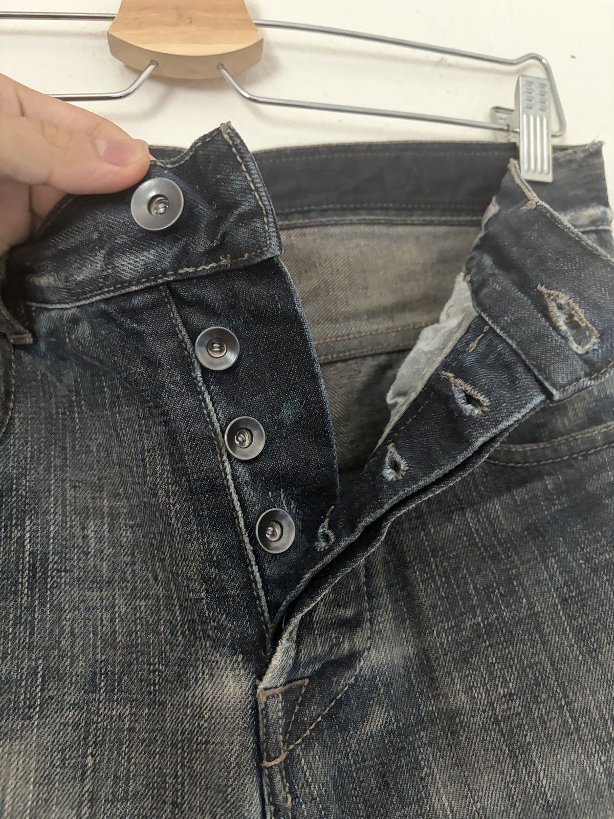 Rick Owens Drkshdw SS12 NASKA DETROIT DNA Dust Dark Mud Wash Blue Black Size US 28 / EU 44 - 4 Thumbnail