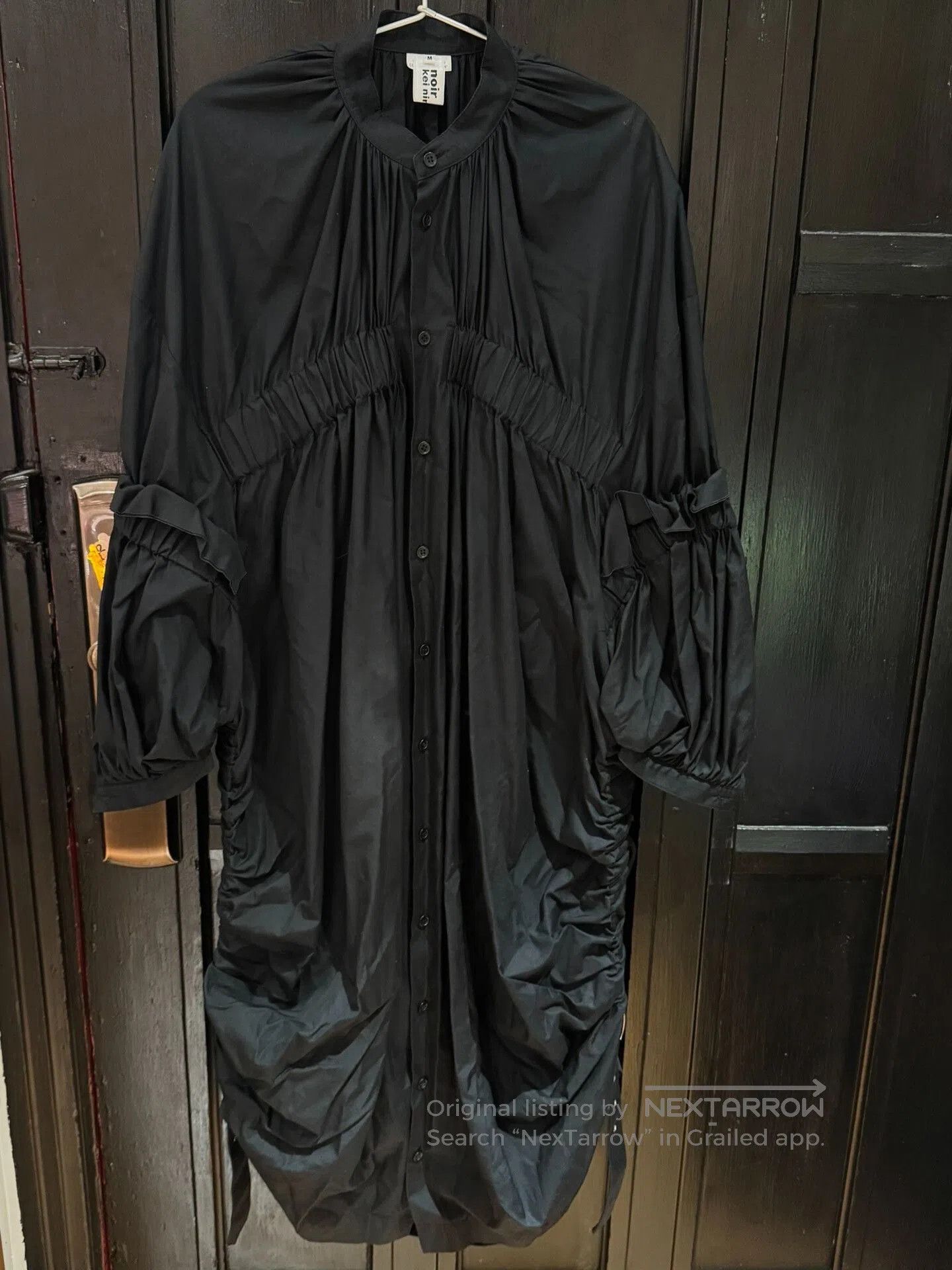 Noir Kei Ninomiya black ruched button. Size M / US 6-8 / IT 42-44 - 1 Thumbnail